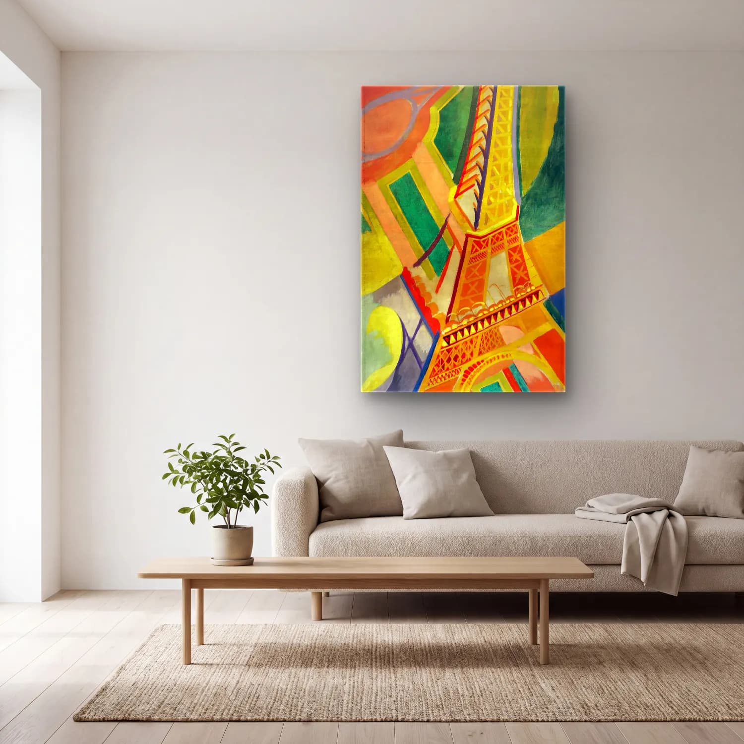 Robert Delaunay – Tour Eiffel cam tablo — açık renk salonda