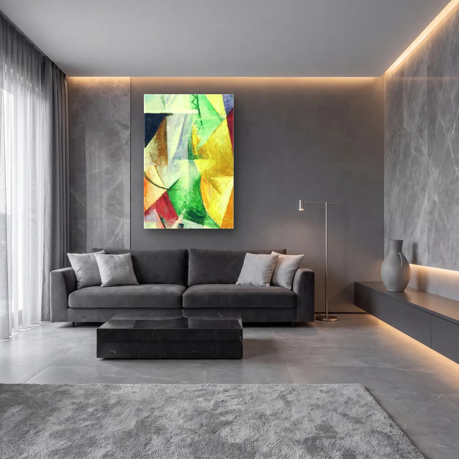 Robert Delaunay – Une fenêtre cam tablo — lüks salon duvarında