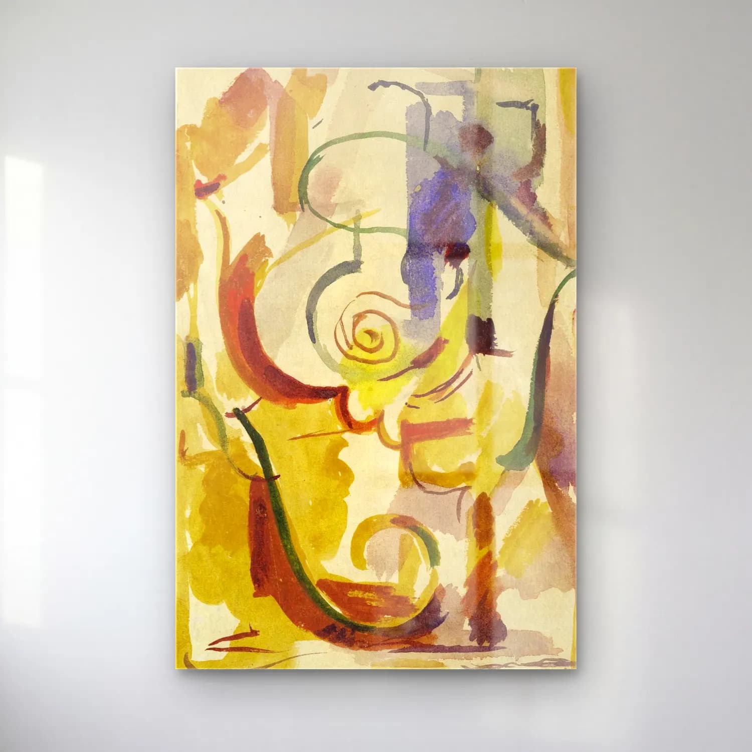 Albert Gleizes – COMPOSITION 4 (circa 1950) cam tablo — Albert Gleizes – COMPOSITION 4 (circa 1950) — modern soyut soyut formlar
