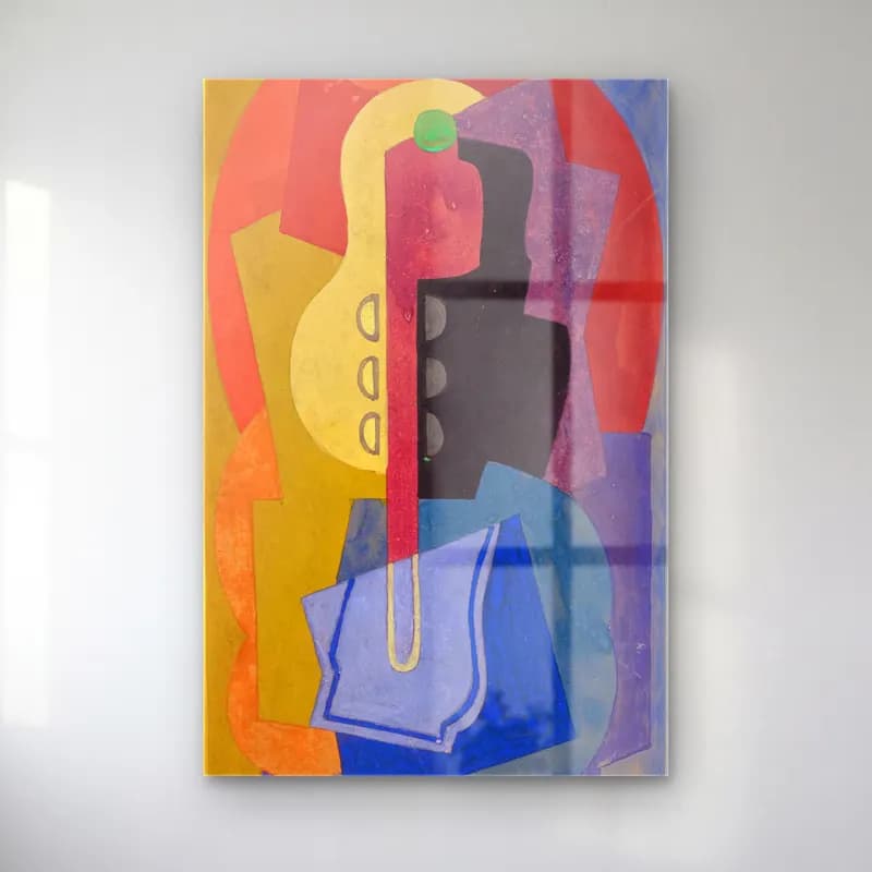 Albert Gleizes – Composition – Mavi Tonlar cam tablo — Albert Gleizes – Composition – Mavi Tonlar — modern soyut gitar