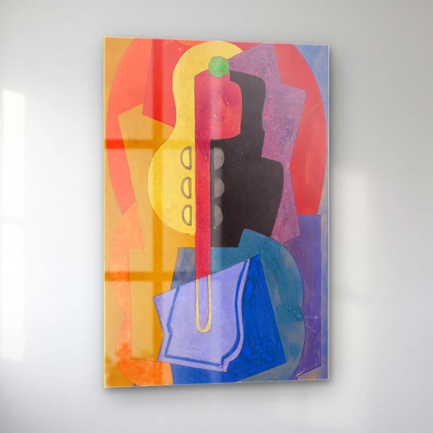 Albert Gleizes – Composition – Mavi Tonlar cam tablo — sol açıdan görünüm