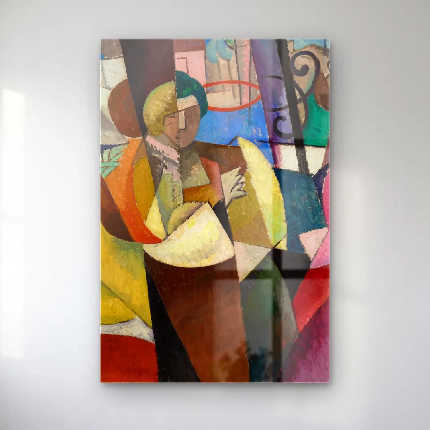 Albert Gleizes – Femmes assises devant une fenêtre cam tablo — Albert Gleizes – Femmes assises devant une fenêtre — modern soyut soyut formlar