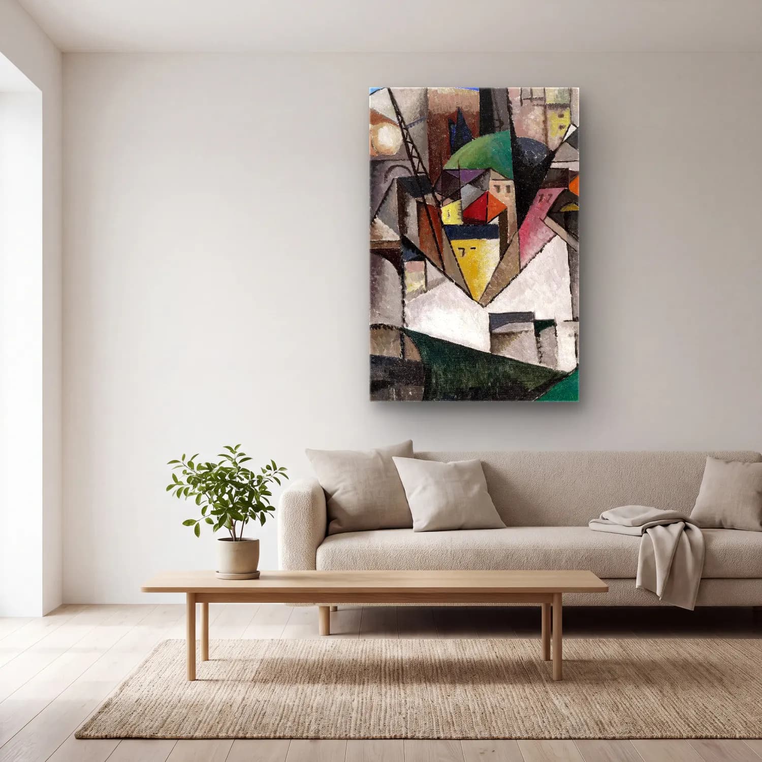 Albert Gleizes – Landscape cam tablo — açık renk salonda