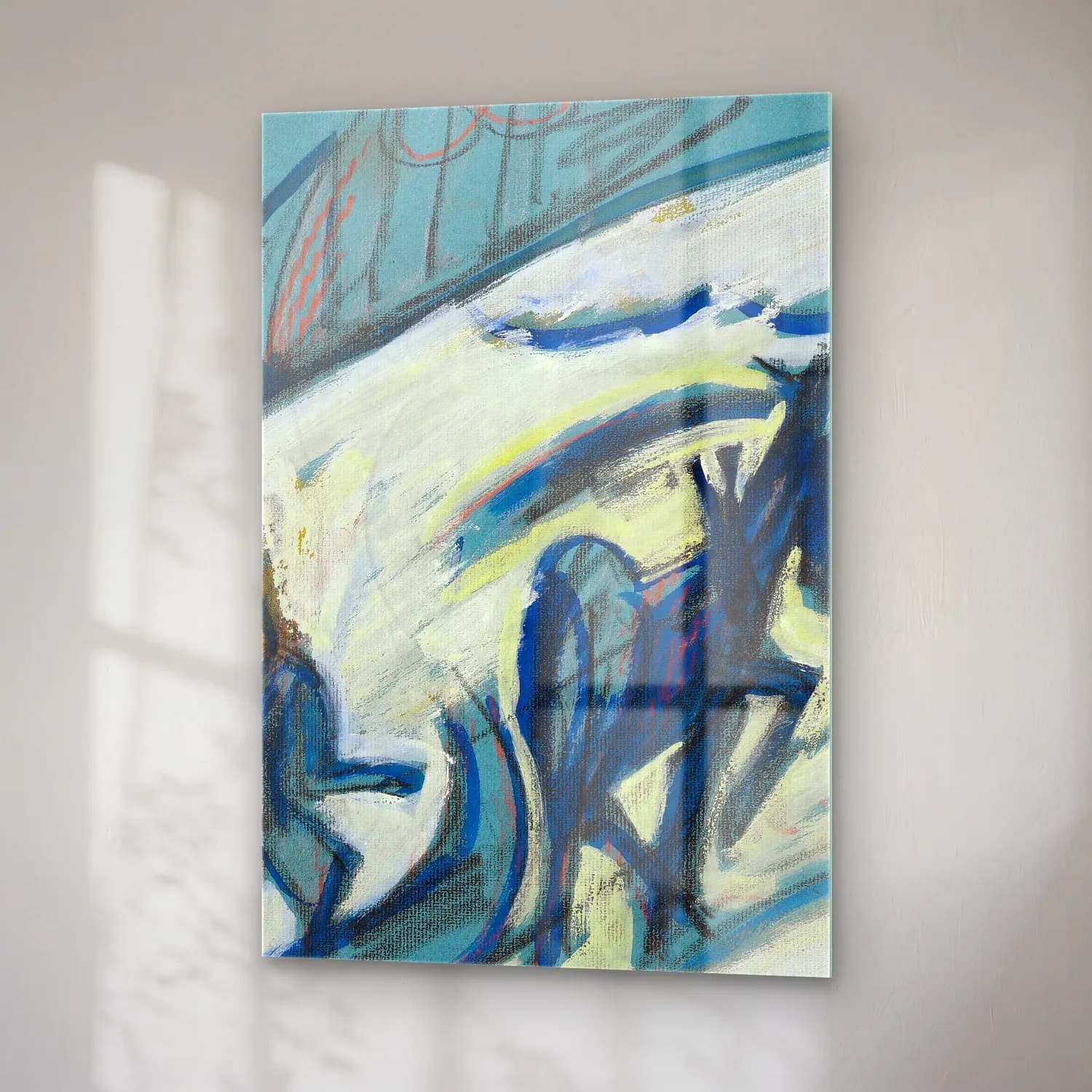 Ernst Ludwig Kirchner – Bauer mit Pferdeschlitten – Mavi Tonlar cam tablo — sağ açıdan görünüm