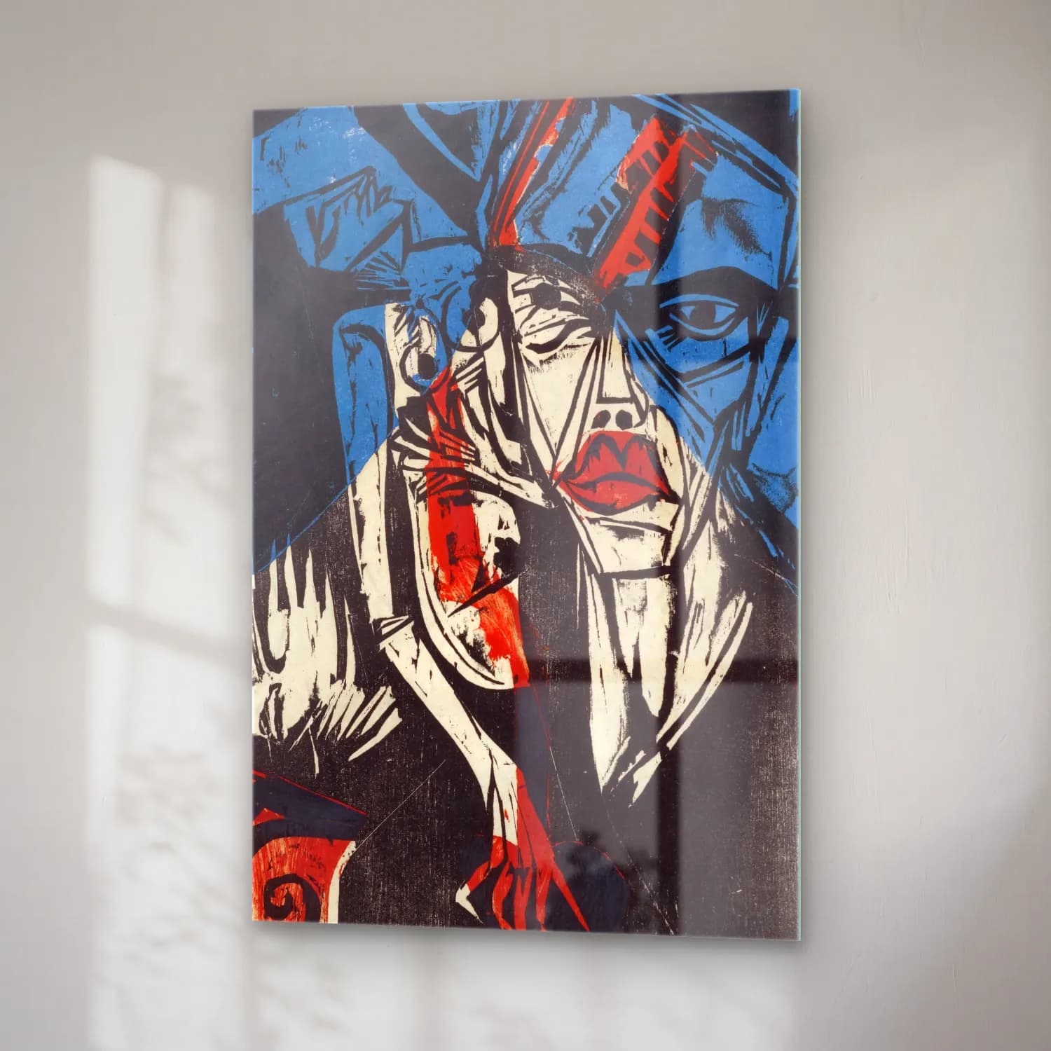 Ernst Ludwig Kirchner – Kämpfe – Qualen der Liebe – Mavi Tonlar cam tablo — sağ açıdan görünüm