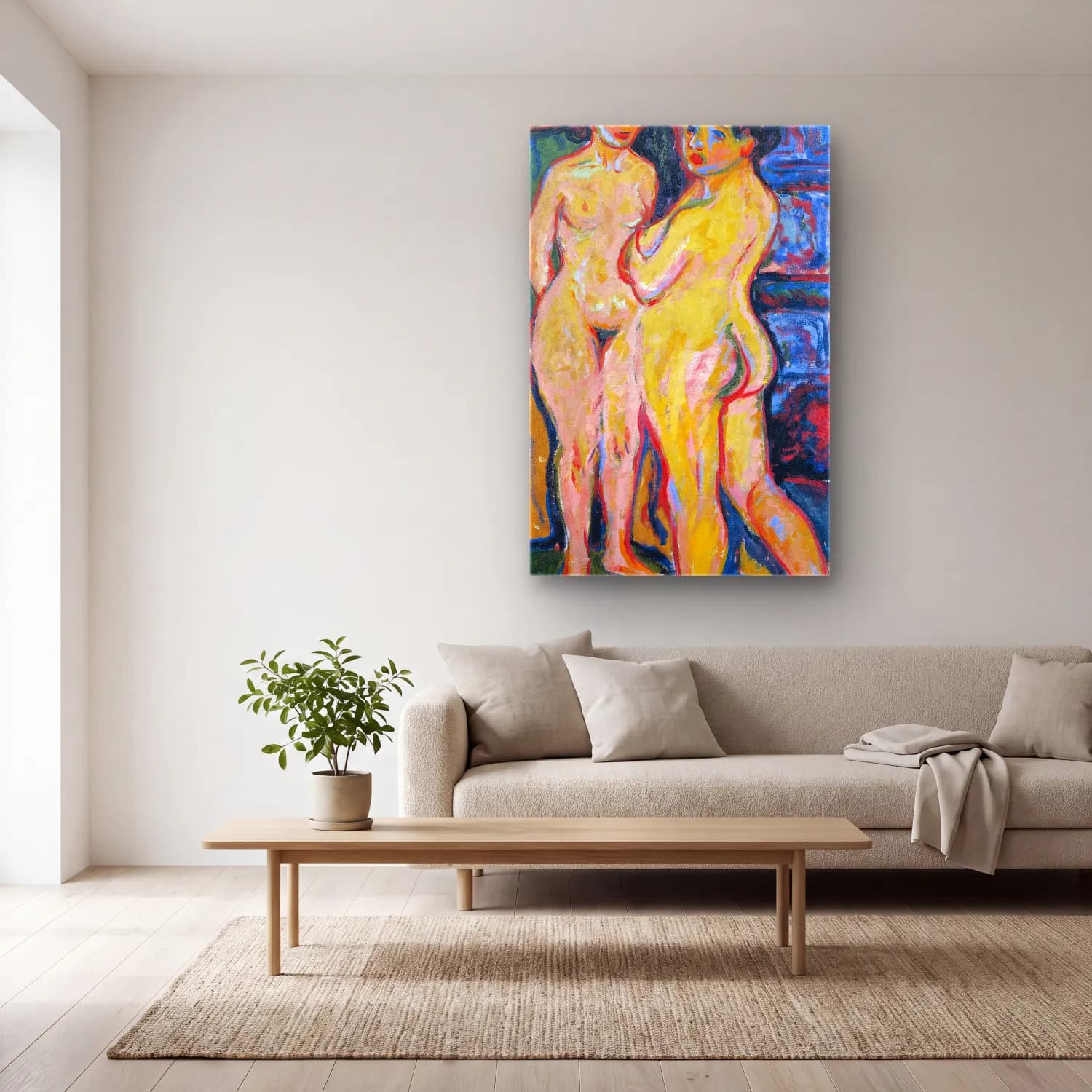 Ernst Ludwig Kirchner – Nudes Standing cam tablo — açık renk salonda