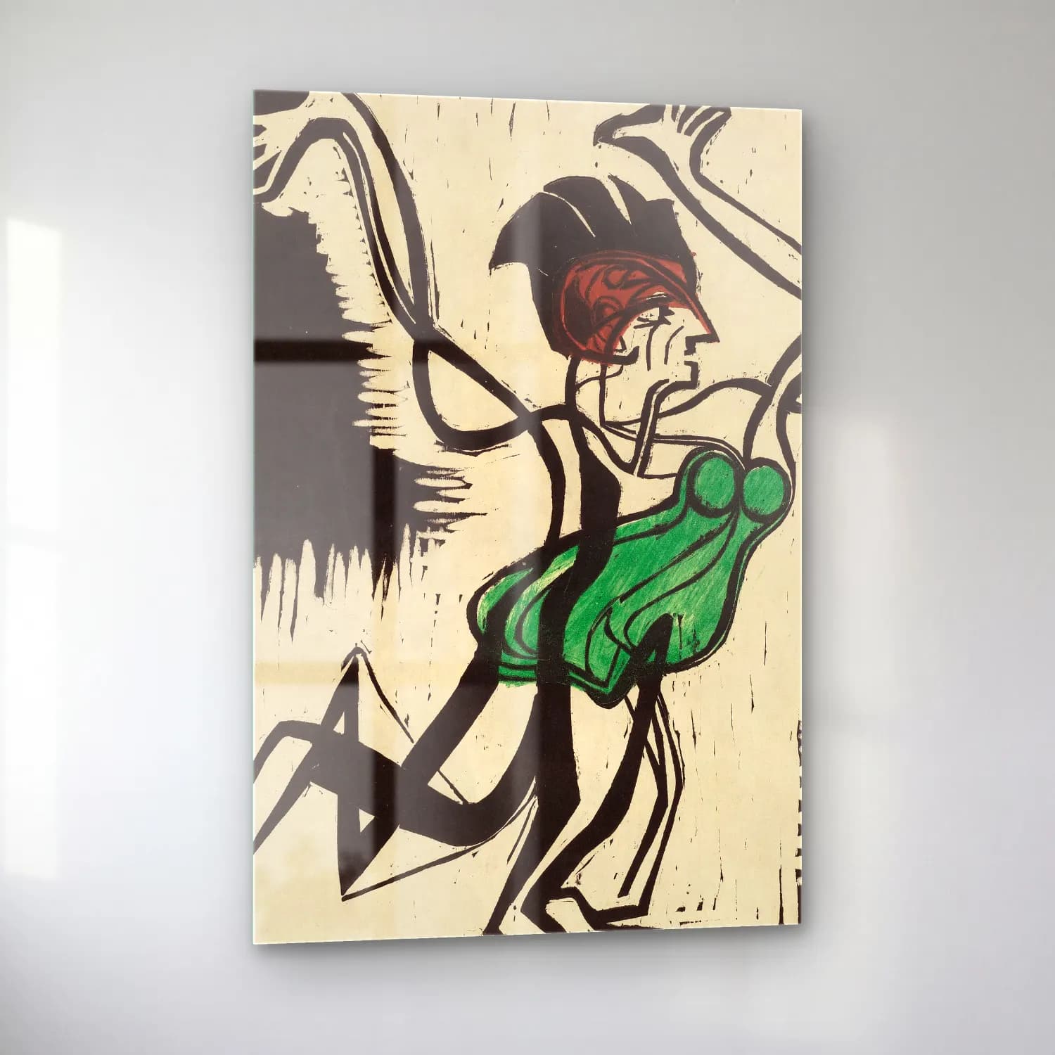 Ernst Ludwig Kirchner – Palucca – Yeşil Tonlar cam tablo — sol açıdan görünüm