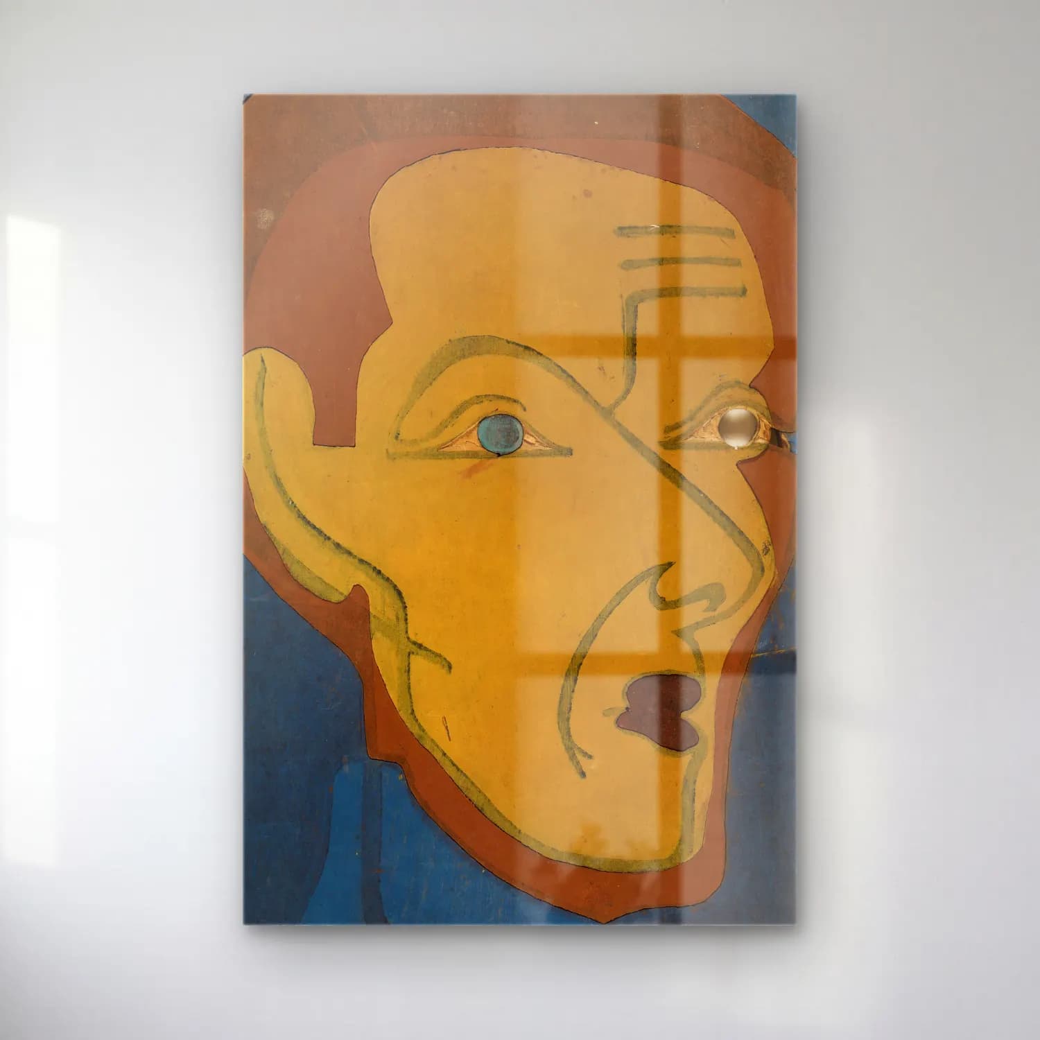 Ernst Ludwig Kirchner – Selbstporträt, Farbstock I cam tablo — Ernst Ludwig Kirchner – Selbstporträt, Farbstock I — modern soyut soyut yüz