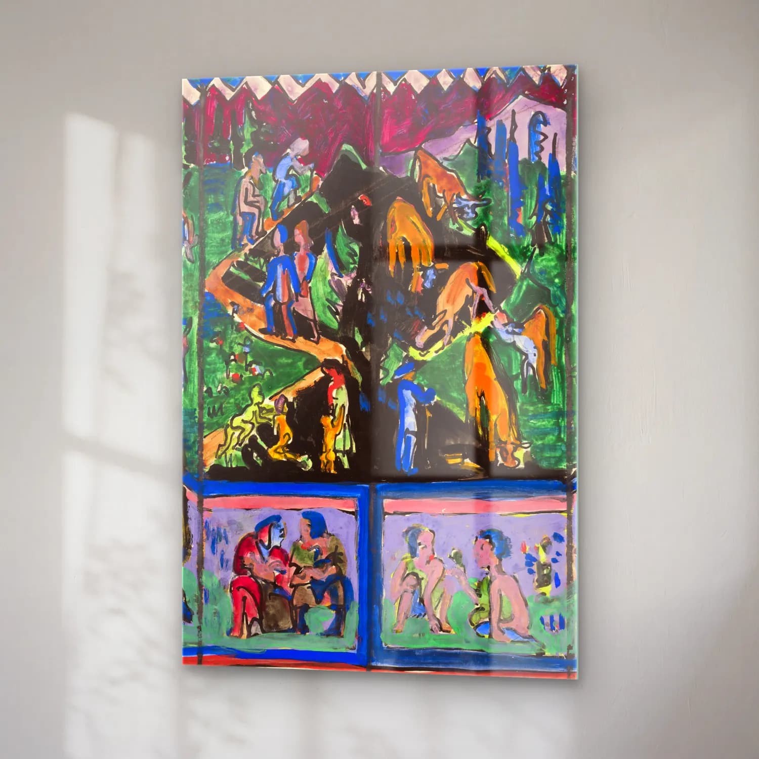 Ernst Ludwig Kirchner – The Life (Hagemann Design) – Mavi Tonlar cam tablo — sağ açıdan görünüm