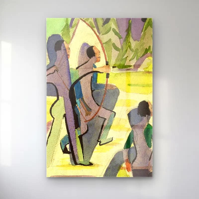 Ernst Ludwig Kirchner – archer – Yeşil Tonlar cam tablo — Ernst Ludwig Kirchner – archer – Yeşil Tonlar — bauhaus savaş sahnesi