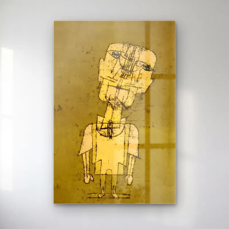 Paul Klee – Gespenst eines Genies (Ghost of a Genius) cam tablo — Paul Klee – Gespenst eines Genies (Ghost of a Genius) — modern soyut erkek portresi