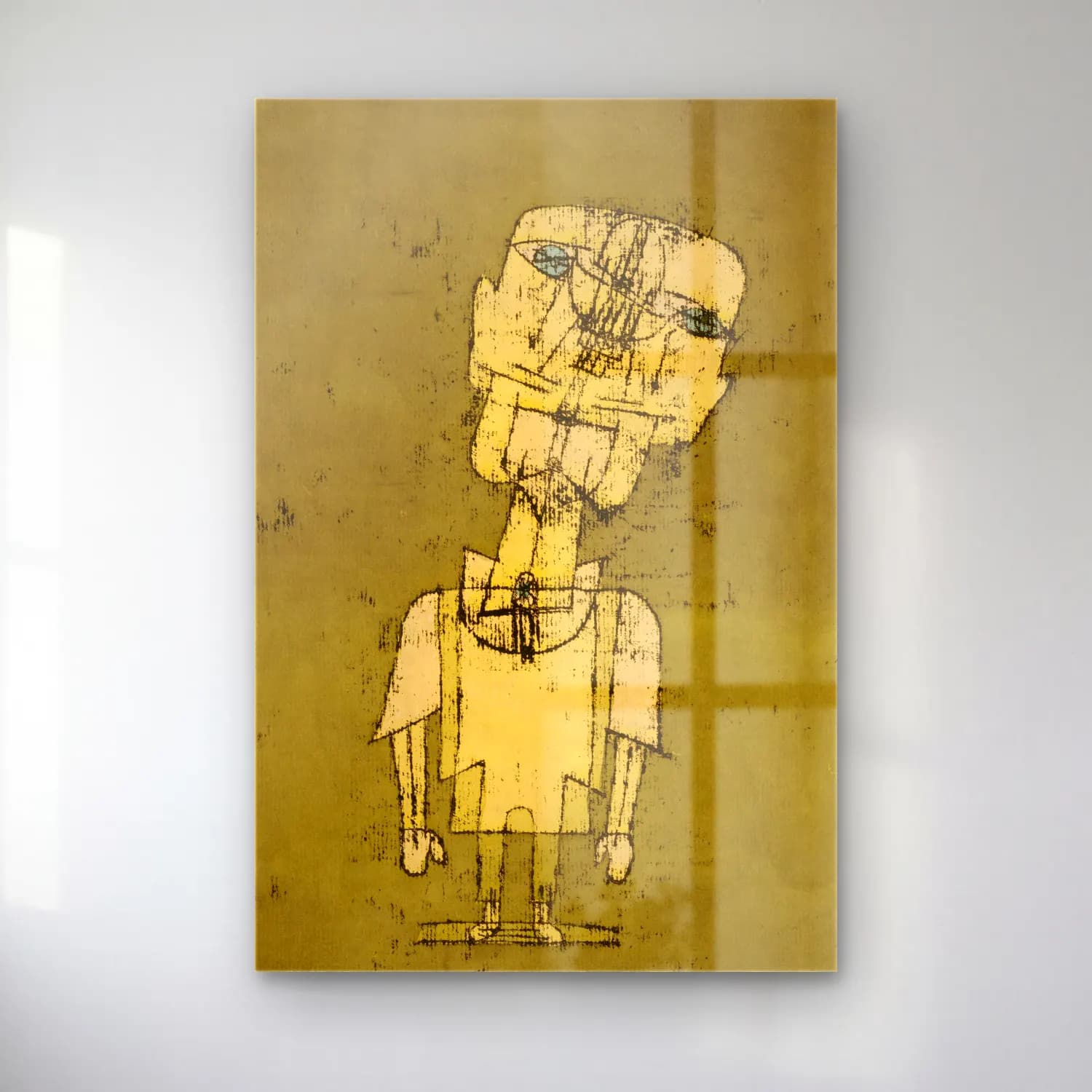 Paul Klee – Gespenst eines Genies (Ghost of a Genius) cam tablo — Paul Klee – Gespenst eines Genies (Ghost of a Genius) — modern soyut erkek portresi