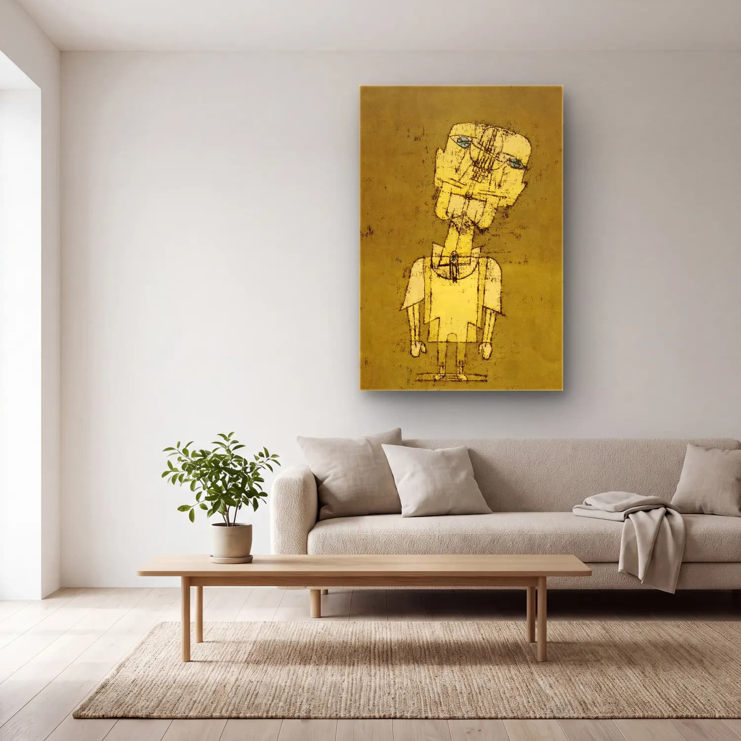 Paul Klee – Gespenst eines Genies (Ghost of a Genius) cam tablo — açık renk salonda