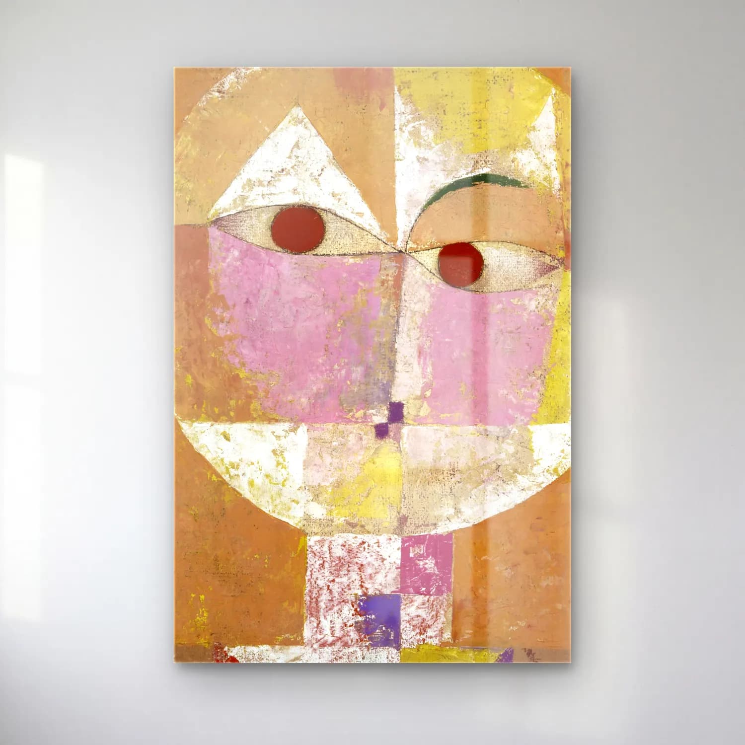 Paul Klee – Senecio (Baldgreis) cam tablo — Paul Klee – Senecio (Baldgreis) — modern soyut soyut yüz