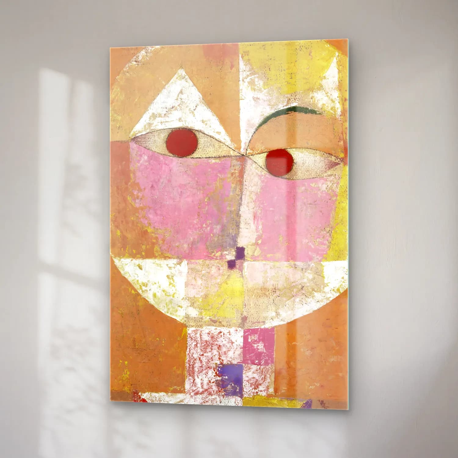 Paul Klee – Senecio (Baldgreis) cam tablo — sağ açıdan görünüm