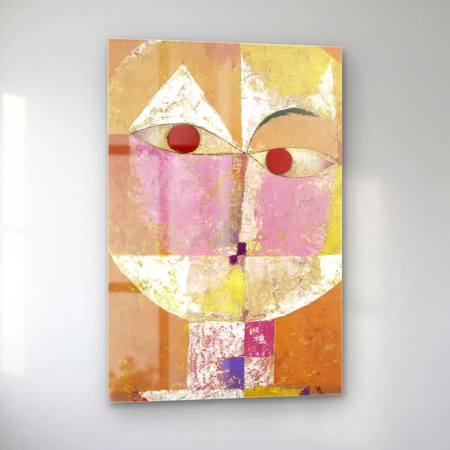 Paul Klee – Senecio (Baldgreis) cam tablo — sol açıdan görünüm