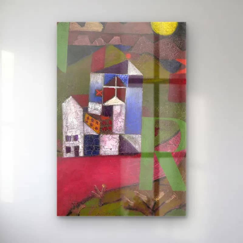 Paul Klee – Villa R cam tablo — Paul Klee – Villa R — modern soyut katedral