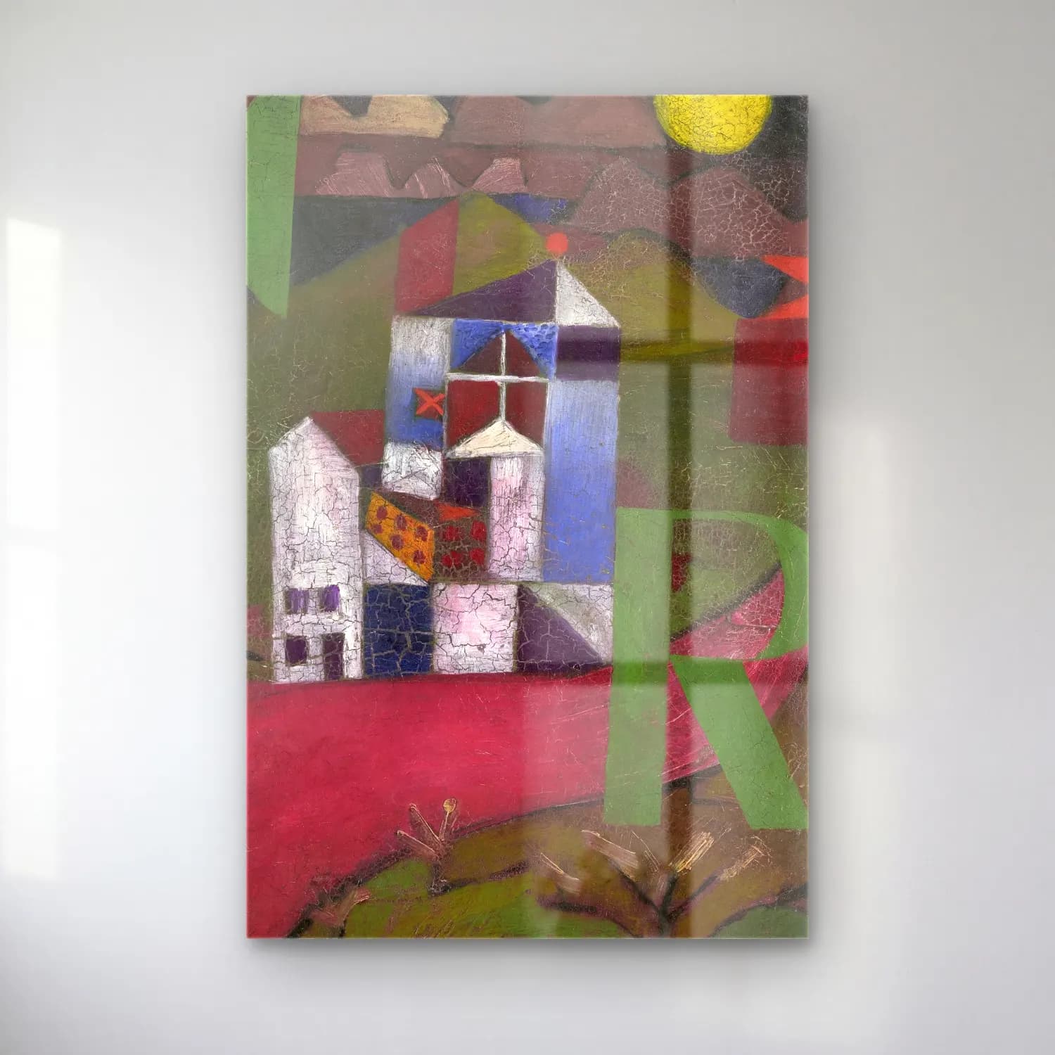 Paul Klee – Villa R cam tablo — Paul Klee – Villa R — modern soyut katedral