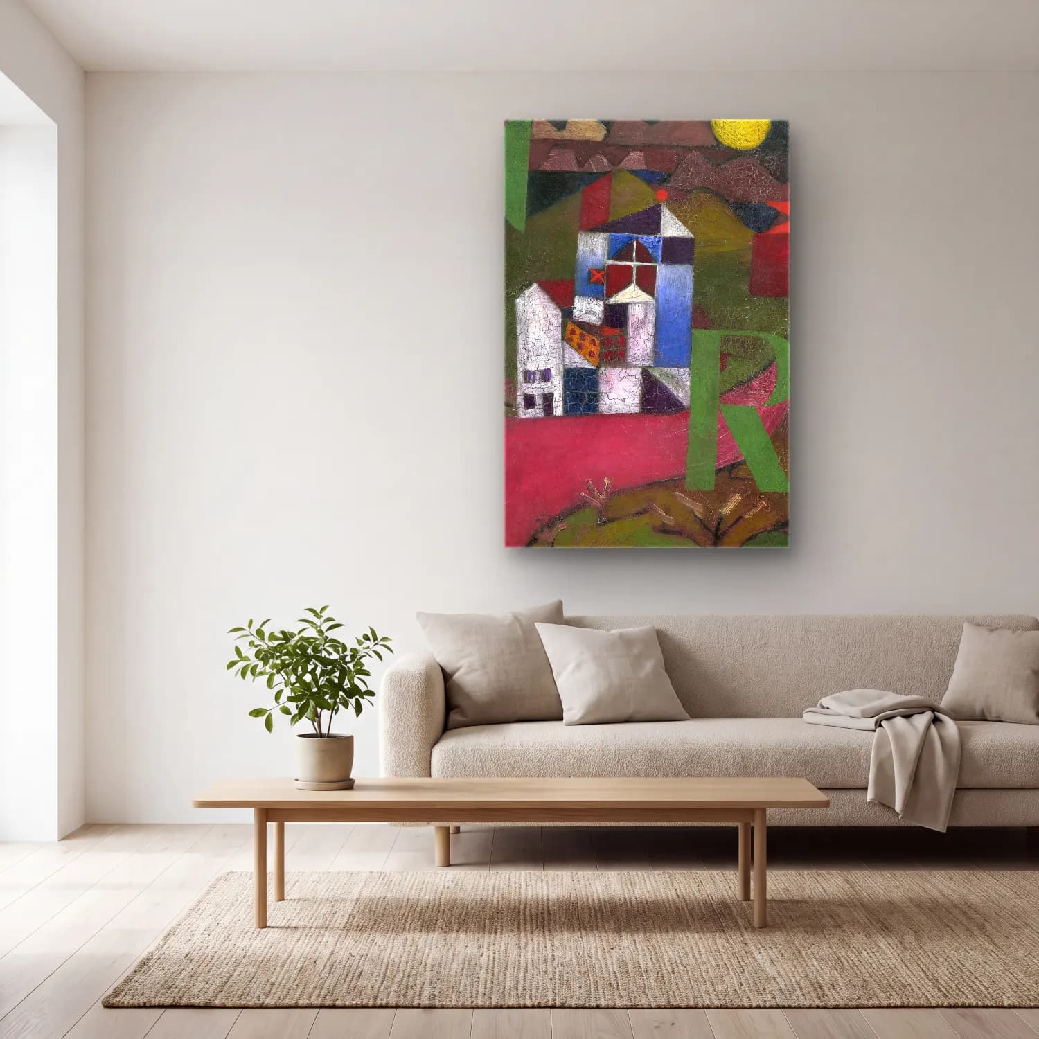 Paul Klee – Villa R cam tablo — açık renk salonda