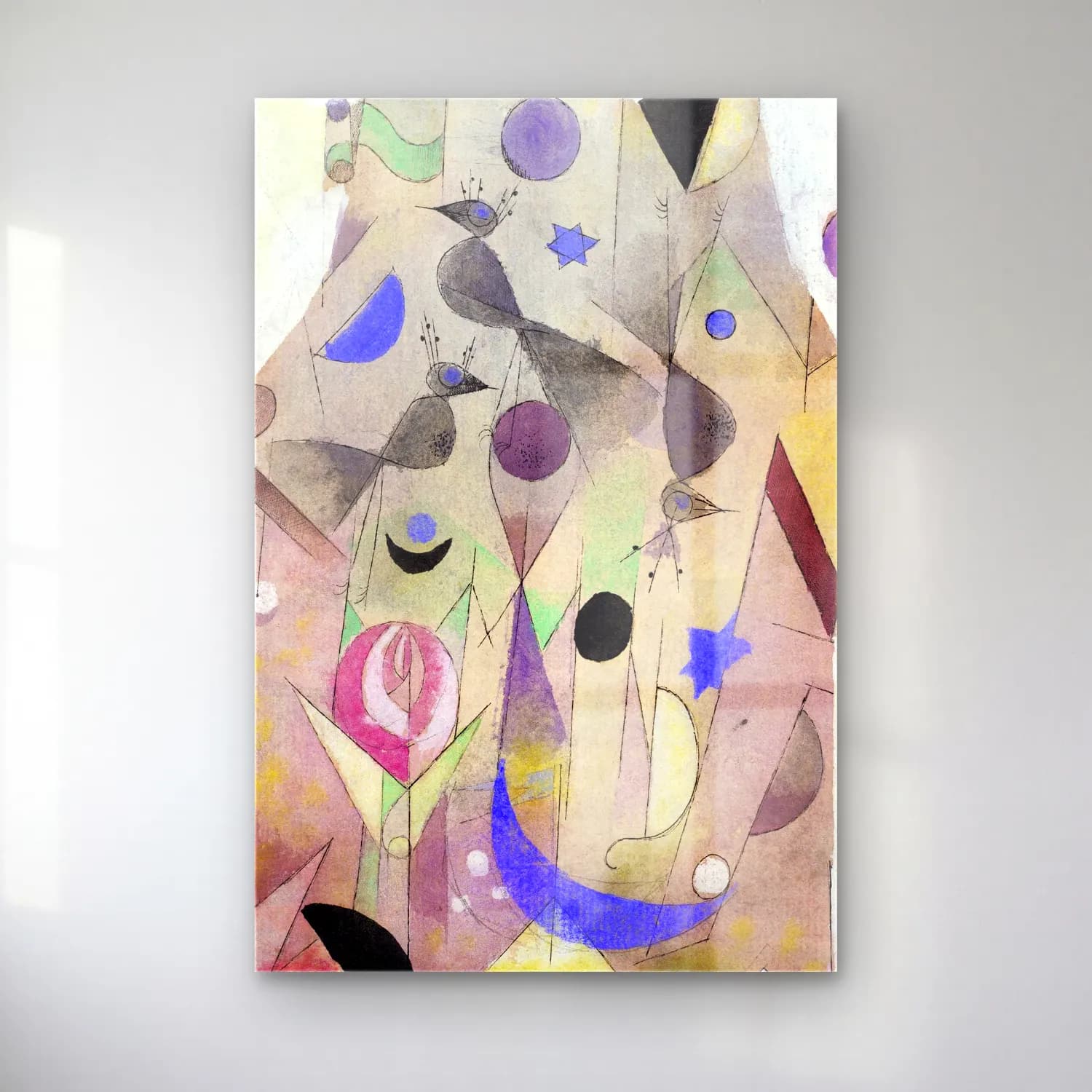 Paul Klee – Persische Nachtigallen (Persian Nightingales) cam tablo — Paul Klee – Persische Nachtigallen (Persian Nightingales) — modern soyut soyut formlar