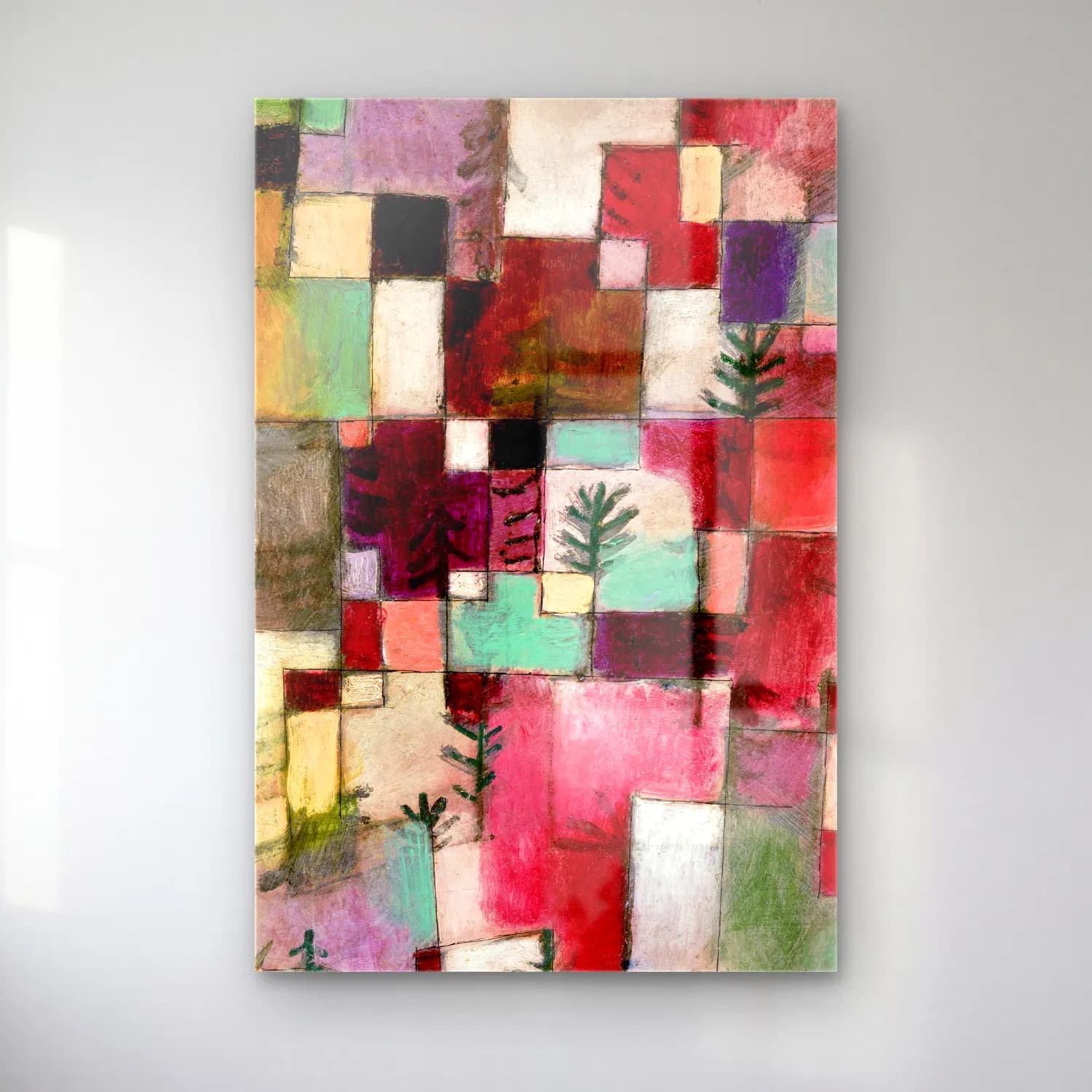 Paul Klee – Red green and Violet–Yellow Rhythms cam tablo — Paul Klee – Red green and Violet–Yellow Rhythms — modern soyut renk alanları