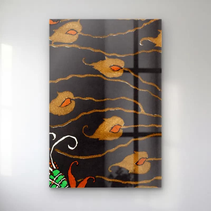 Boho Çiçek Deseni No. 97 cam tablo — Boho Çiçek Deseni No. 97 — boho çiçek deseni