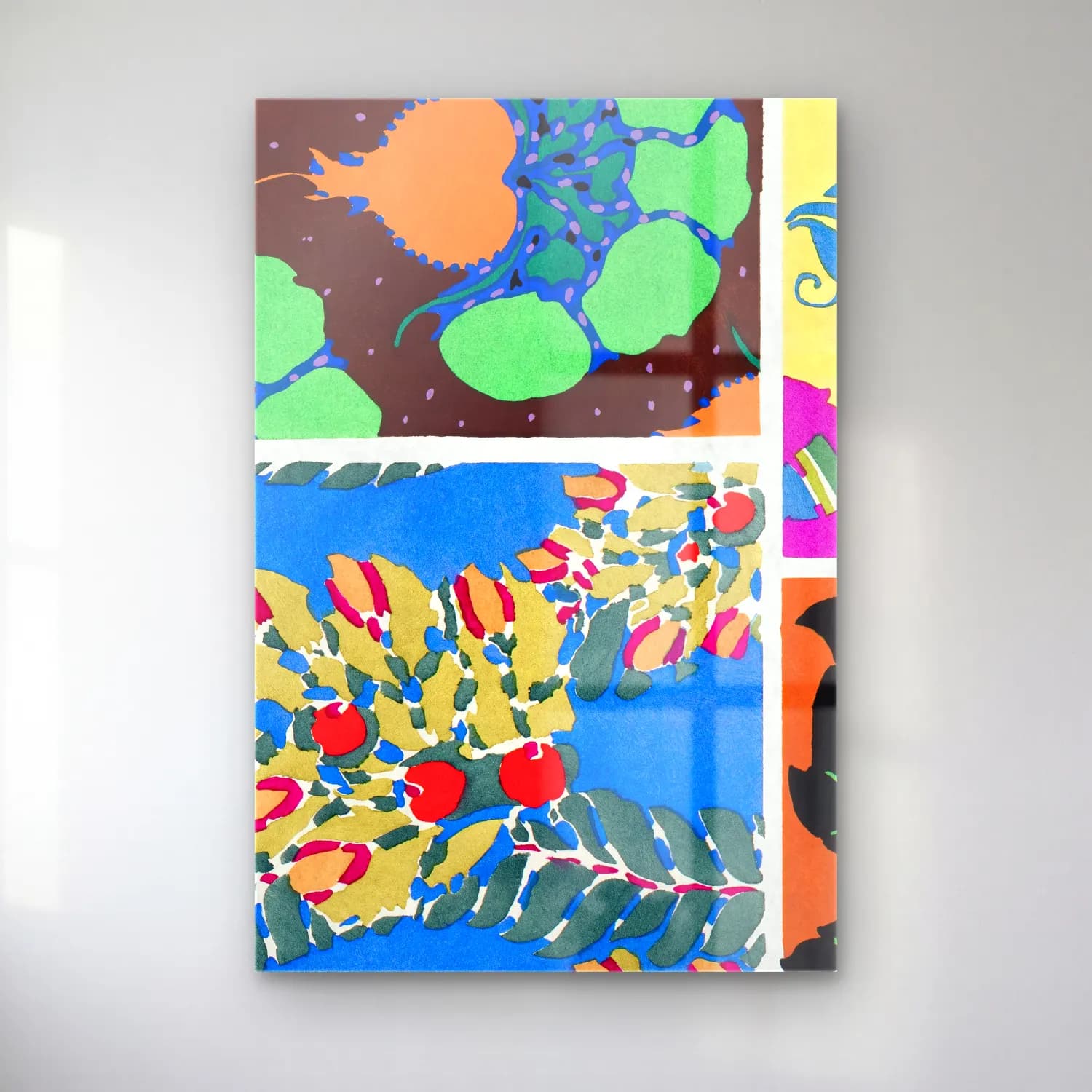 Maksimalist Çiçek Deseni No. 15 cam tablo — Maksimalist Çiçek Deseni No. 15 — maksimalist çiçek deseni