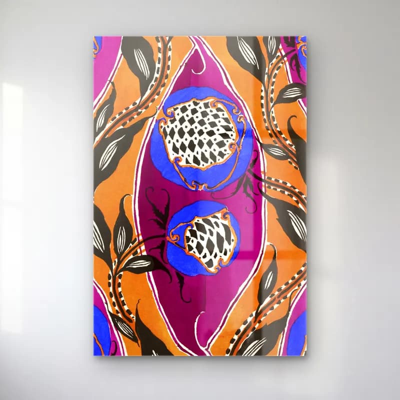 Boho Çiçek Deseni No. 100 cam tablo — Boho Çiçek Deseni No. 100 — boho çiçek deseni
