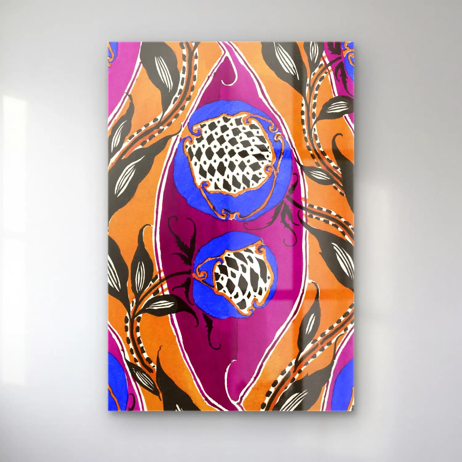 Boho Çiçek Deseni No. 100 cam tablo — Boho Çiçek Deseni No. 100 — boho çiçek deseni