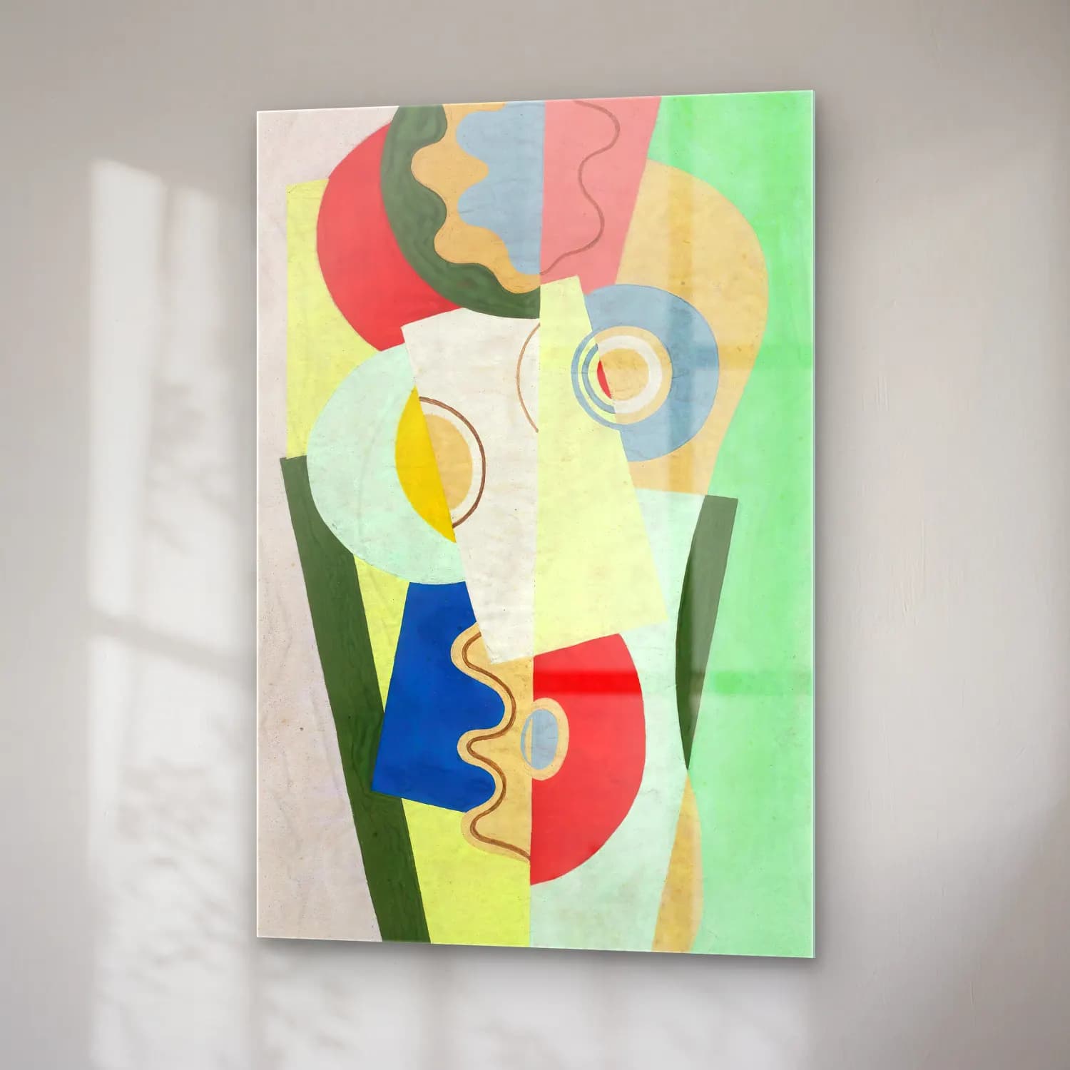 Georges Valmier – Bouquet de fleurs – Yeşil Tonlar cam tablo — sağ açıdan görünüm
