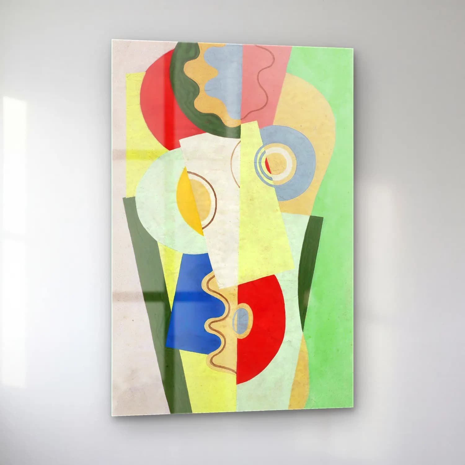 Georges Valmier – Bouquet de fleurs – Yeşil Tonlar cam tablo — sol açıdan görünüm