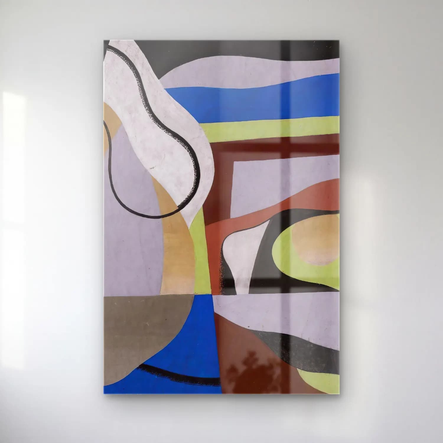Georges Valmier – Composition, Motif Decoratif (circa 1925-1930) – Mavi Tonlar cam tablo — Georges Valmier – Composition, Motif Decoratif (circa 1925-1930) – Mavi Tonlar — modern soyut soyut formlar