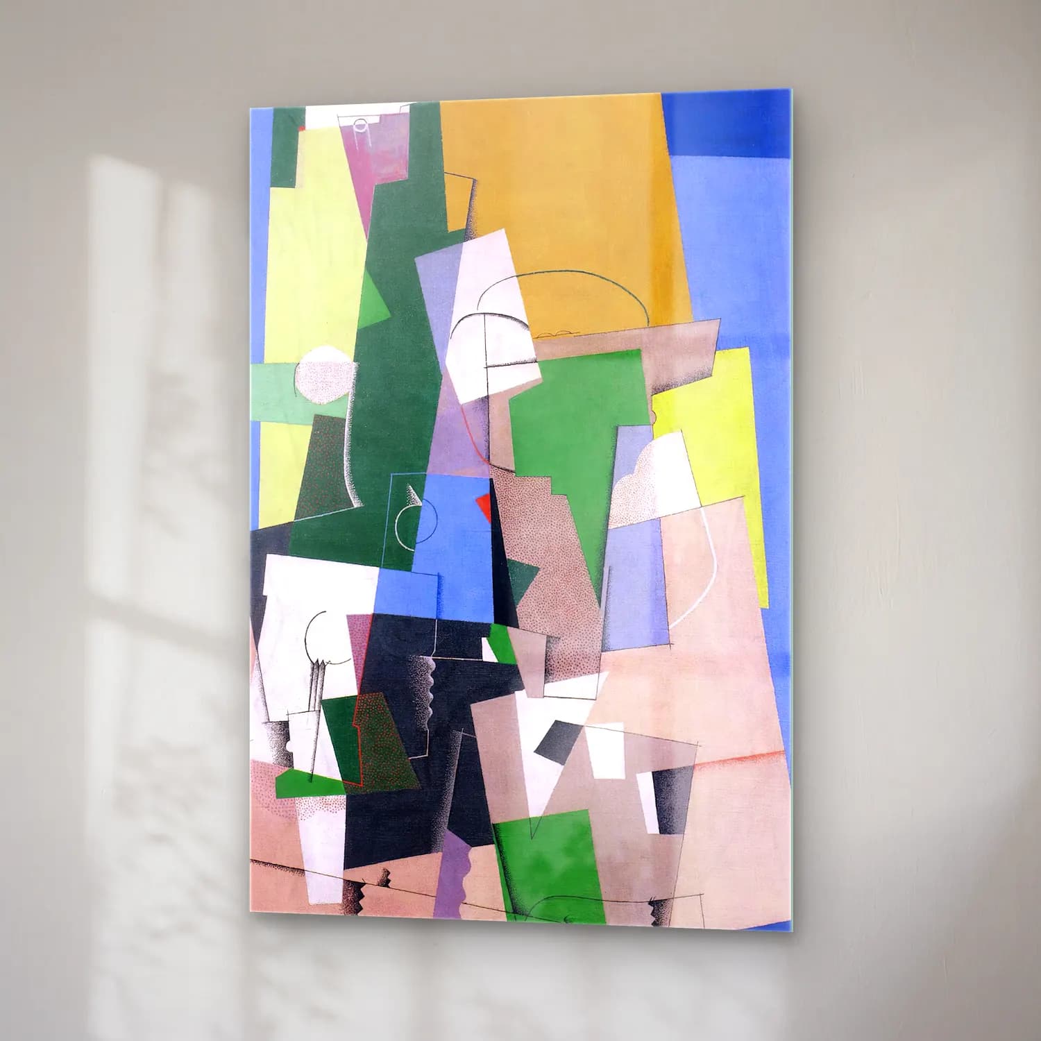 Georges Valmier – Cubist Composition – Yeşil Tonlar cam tablo — sağ açıdan görünüm