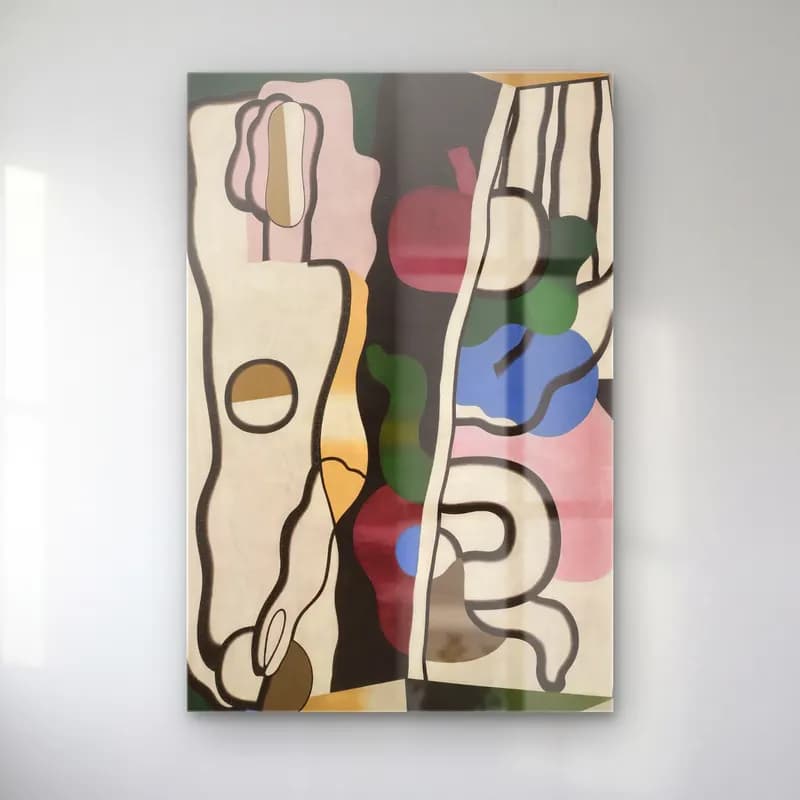 Georges Valmier – Eve – Siyah Beyaz Tonlar cam tablo — Georges Valmier – Eve – Siyah Beyaz Tonlar — modern soyut soyut formlar