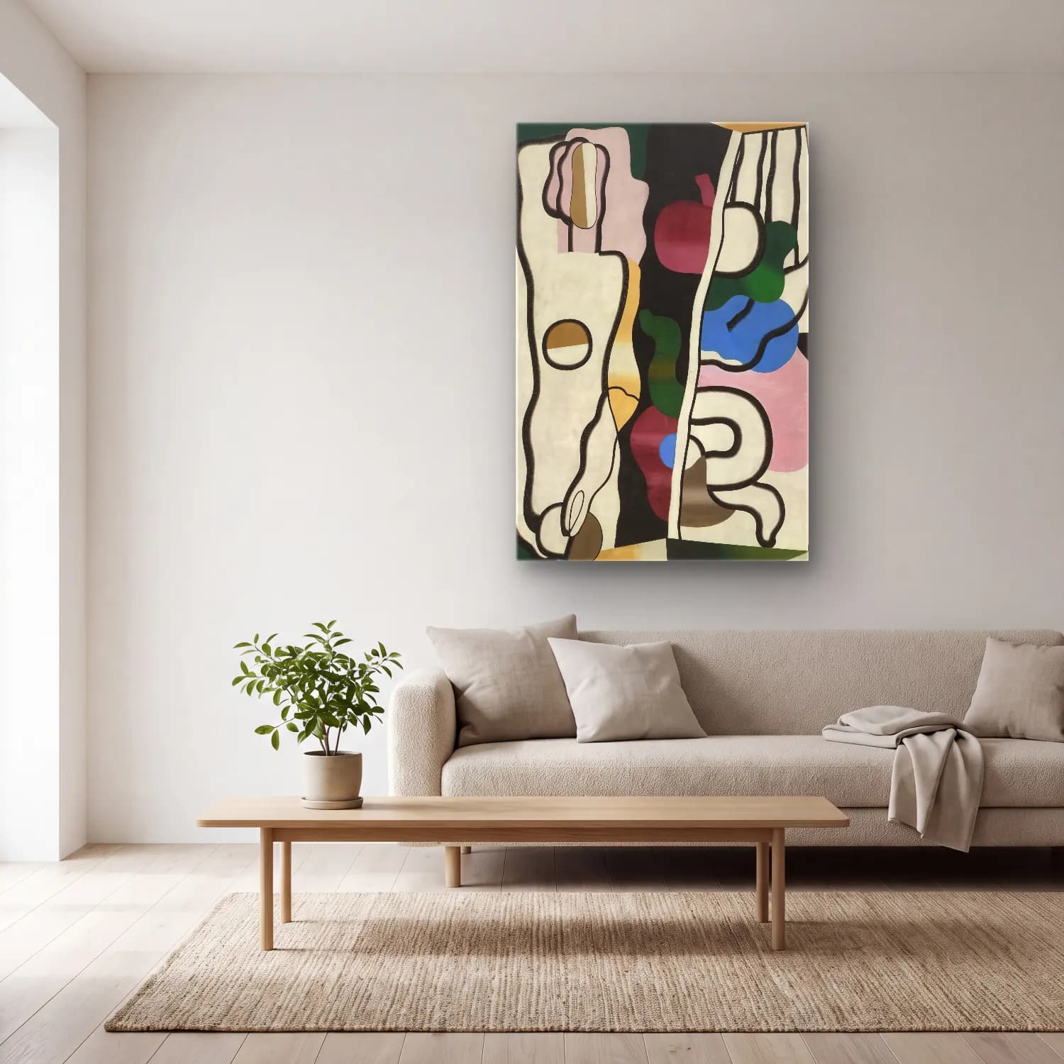 Georges Valmier – Eve – Siyah Beyaz Tonlar cam tablo — açık renk salonda