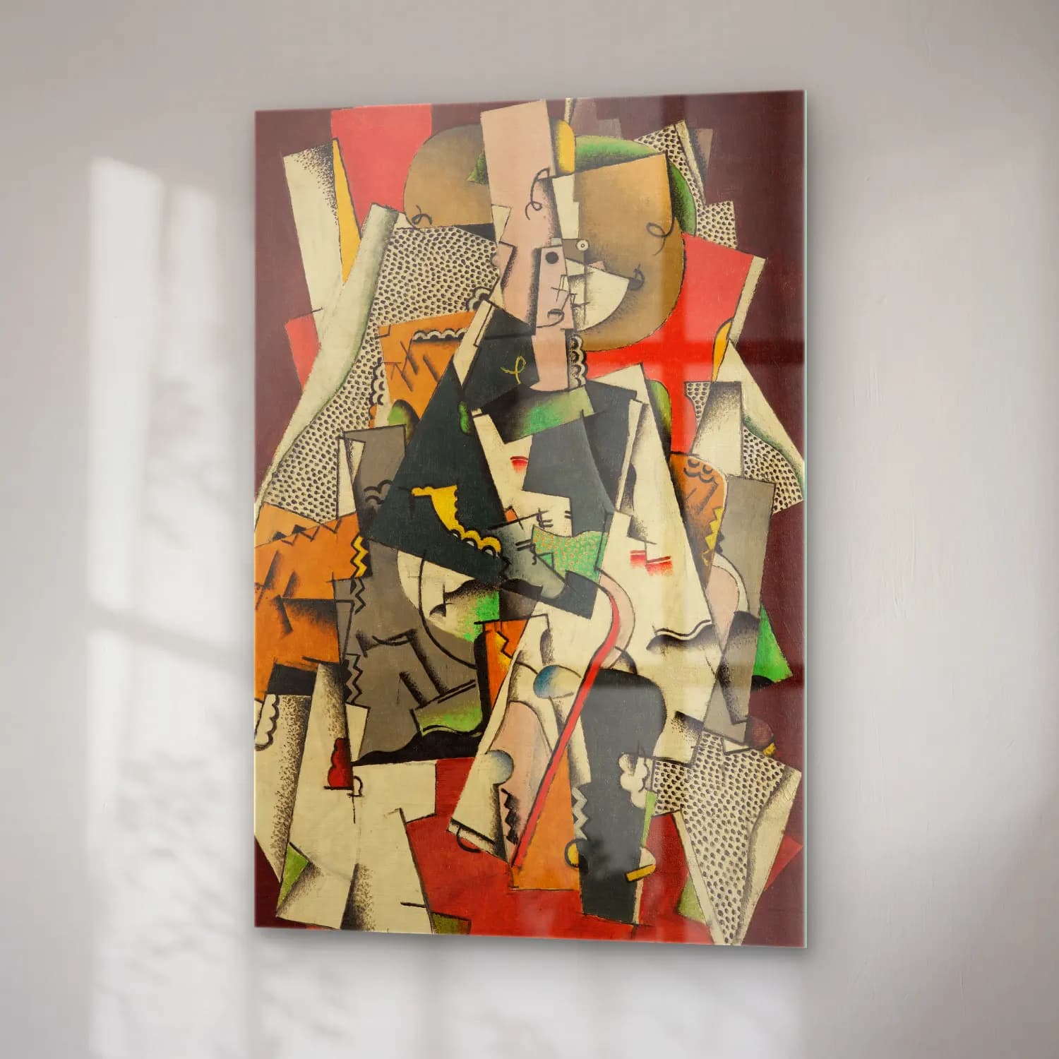 Georges Valmier – Jeune Fille Assise – Bej Tonlar cam tablo — sağ açıdan görünüm