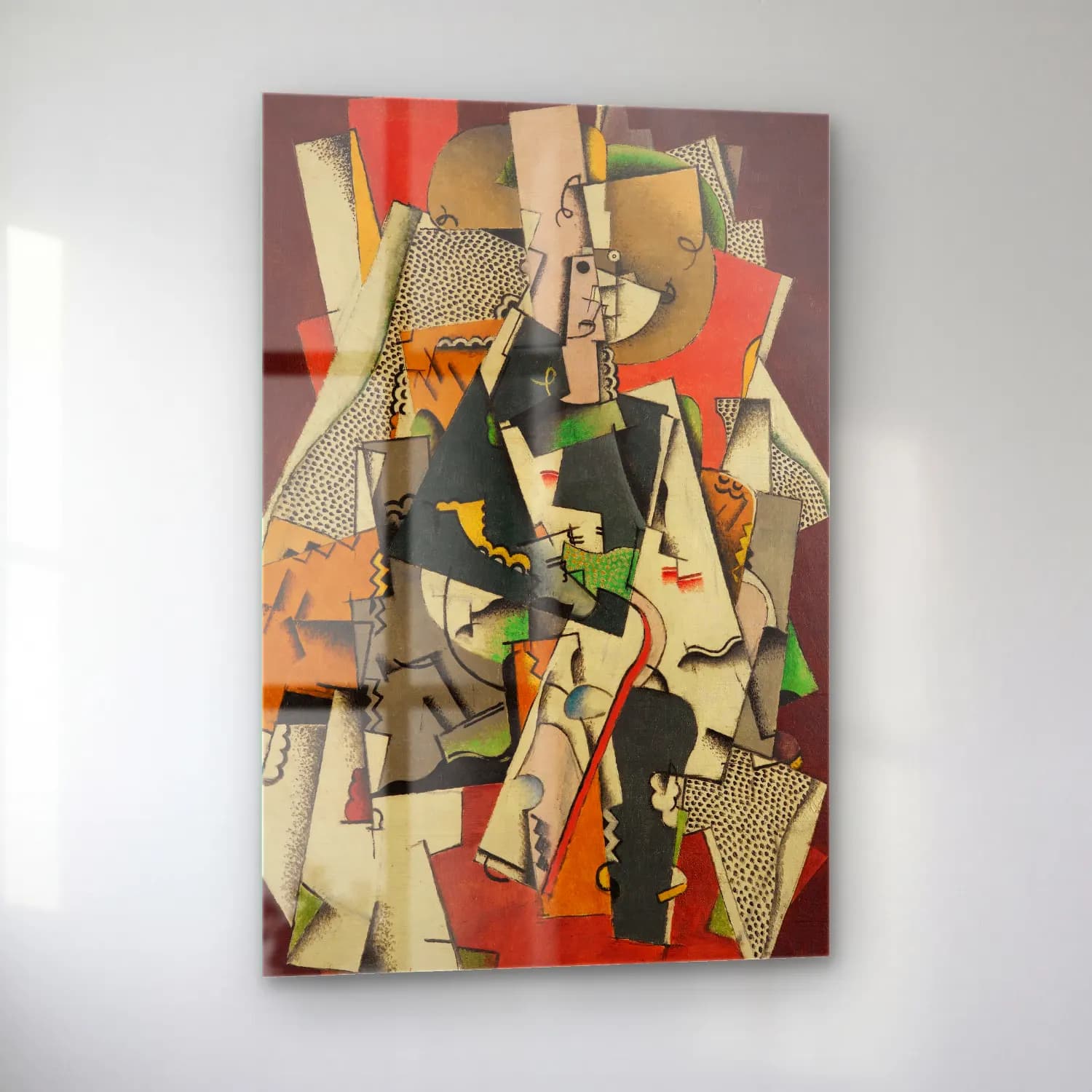 Georges Valmier – Jeune Fille Assise – Bej Tonlar cam tablo — sol açıdan görünüm
