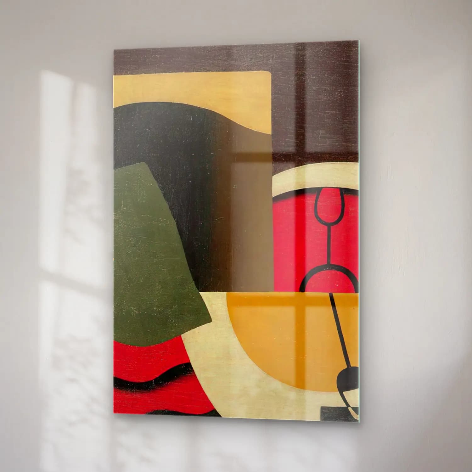 Georges Valmier – Le Temps ( 1929) – Yeşil Tonlar cam tablo — sağ açıdan görünüm