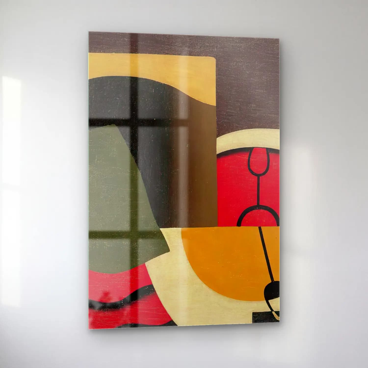 Georges Valmier – Le Temps ( 1929) – Yeşil Tonlar cam tablo — sol açıdan görünüm