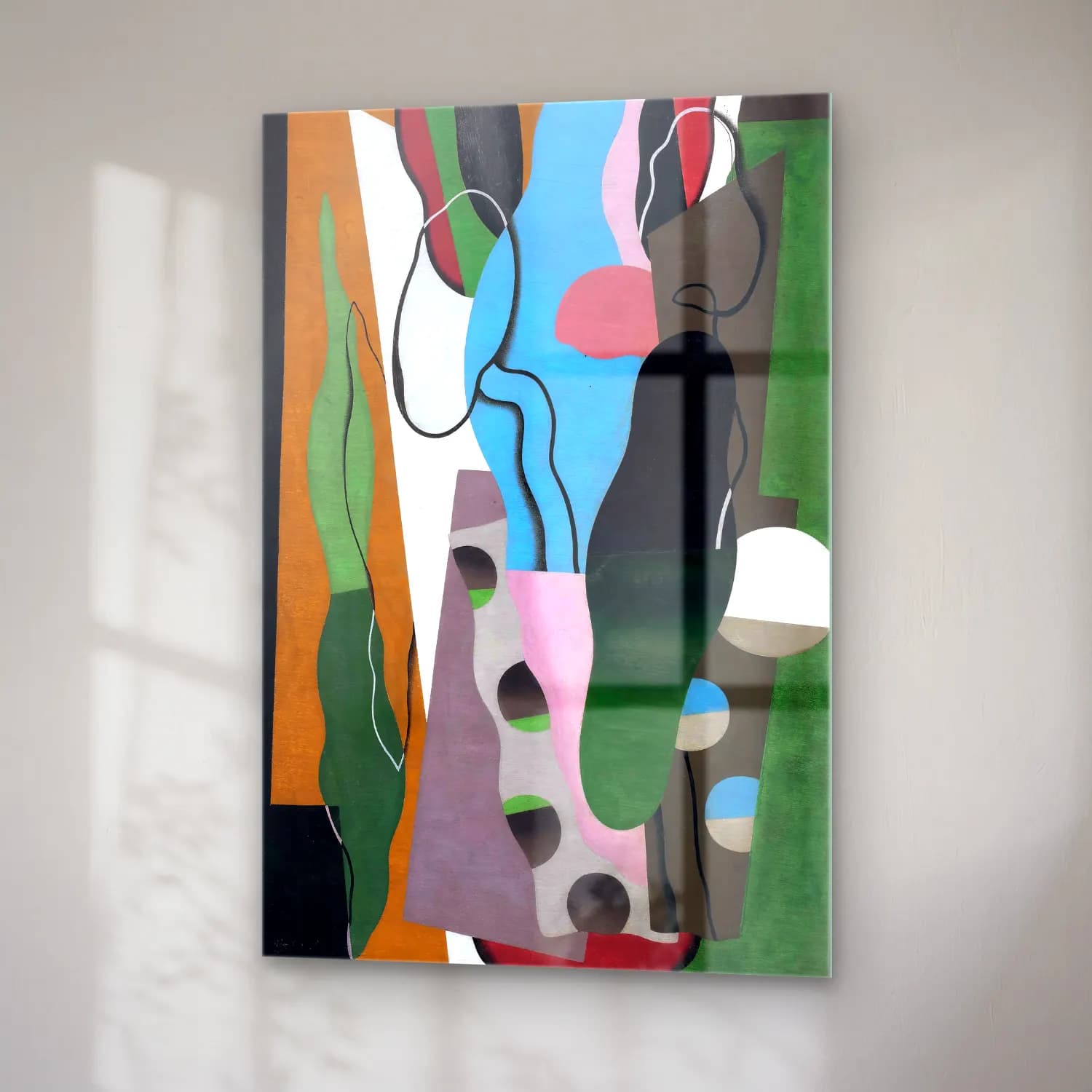 Georges Valmier – Les Tulipes (The Tulips) – Yeşil Tonlar cam tablo — sağ açıdan görünüm