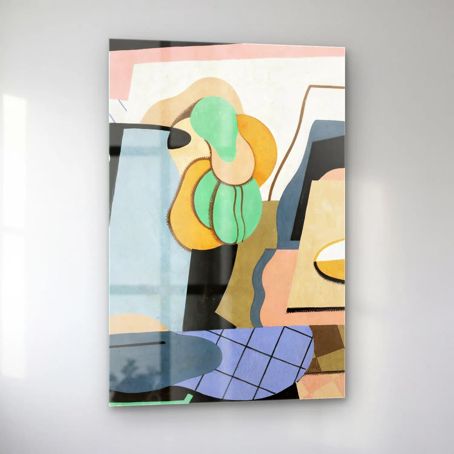 Georges Valmier – Nature Morte – Turkuaz Tonlar cam tablo — sol açıdan görünüm