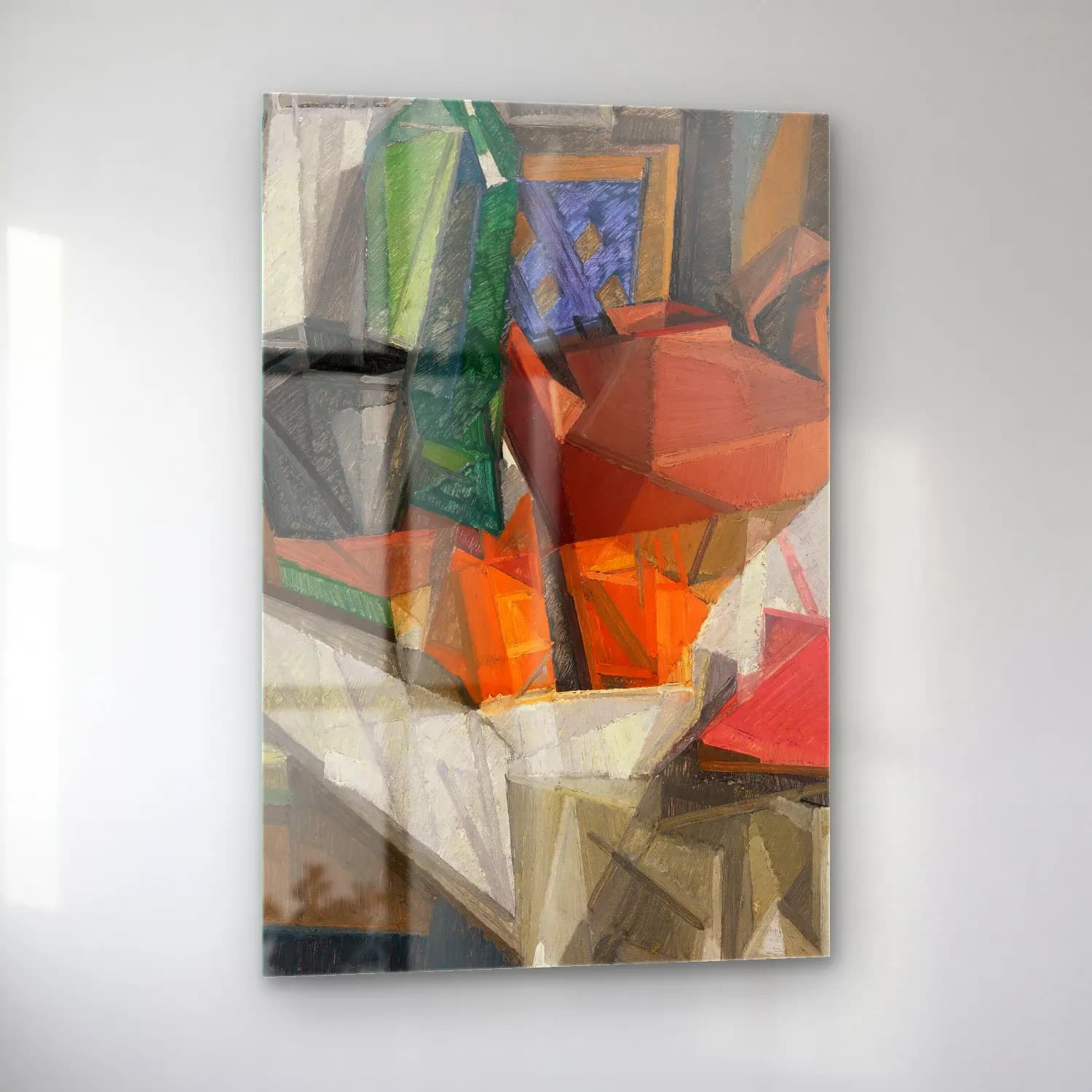 Georges Valmier – Nature Morte No – Turuncu Tonlar cam tablo — sol açıdan görünüm