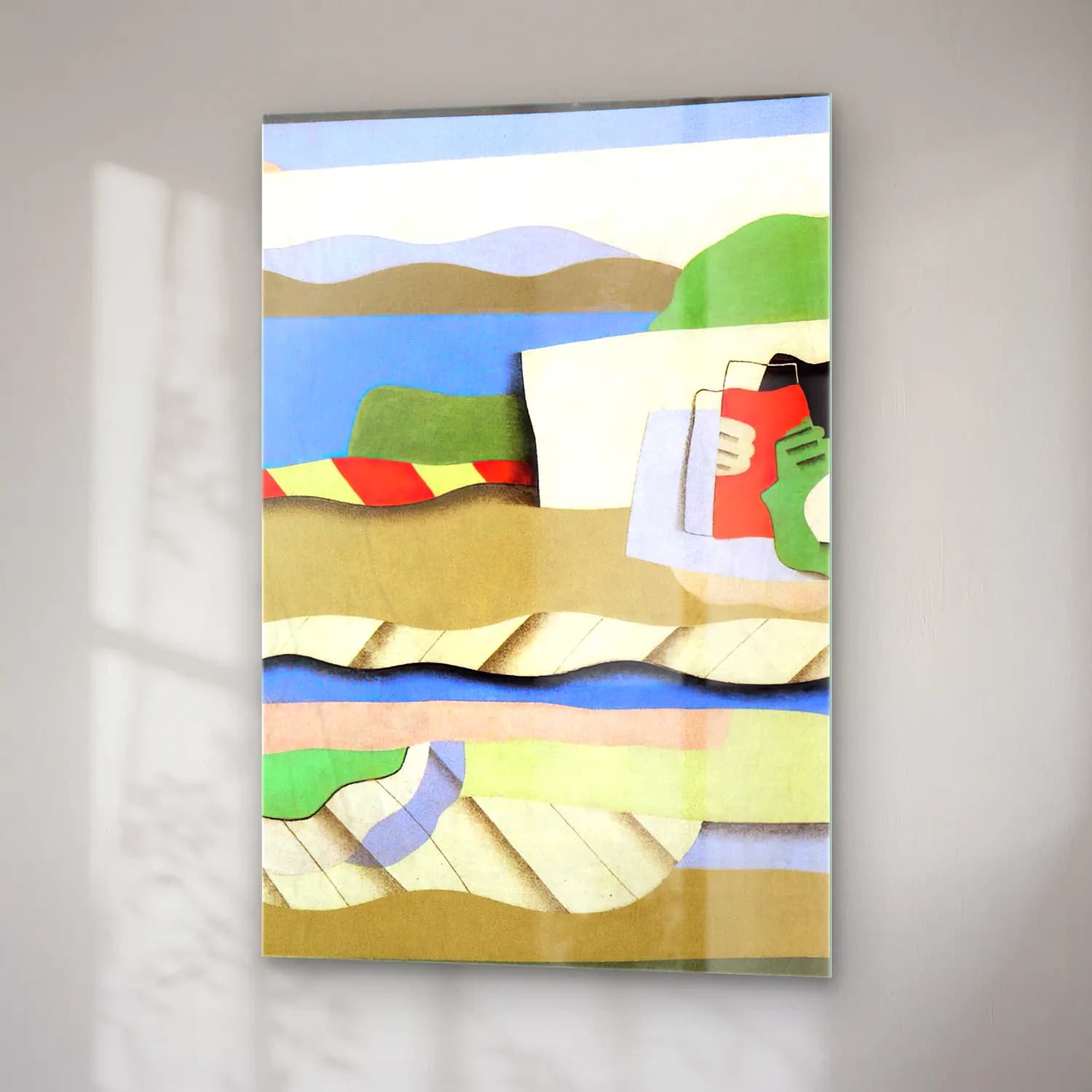 Georges Valmier – Reclining girl – Bej Tonlar cam tablo — sağ açıdan görünüm