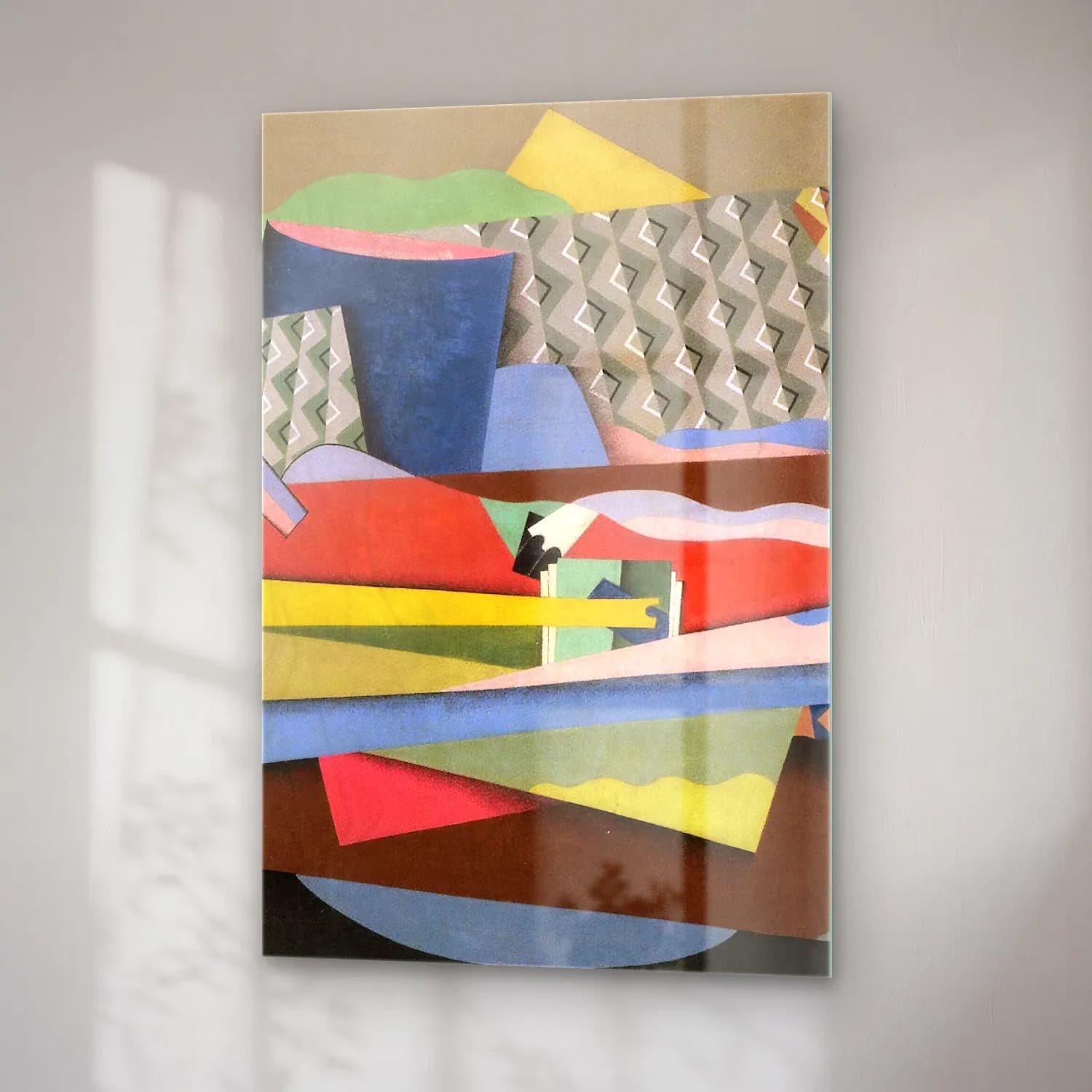 Georges Valmier – Reclining woman – Pembe Tonlar cam tablo — sağ açıdan görünüm