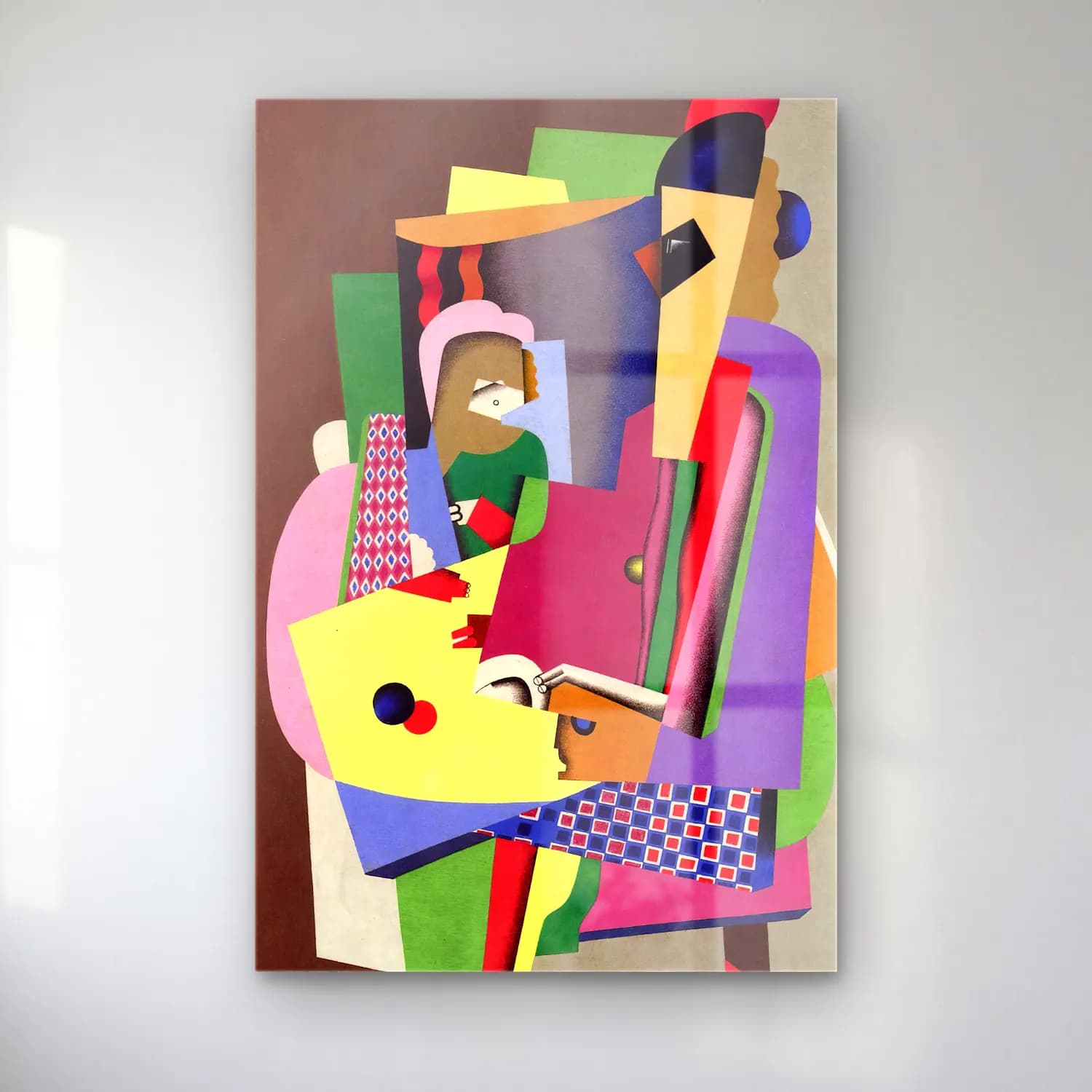 Georges Valmier – The piano lesson – Pembe Tonlar cam tablo — Georges Valmier – The piano lesson – Pembe Tonlar — modern soyut soyut formlar