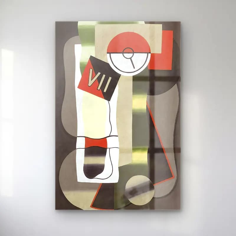 Georges Valmier – Time – Siyah Beyaz Tonlar cam tablo — Georges Valmier – Time – Siyah Beyaz Tonlar — modern soyut soyut formlar