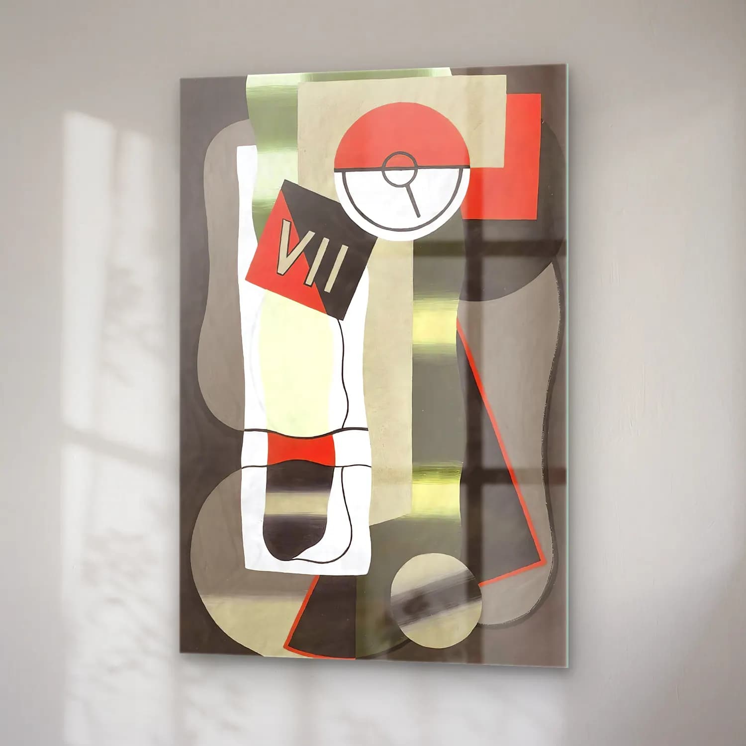 Georges Valmier – Time – Siyah Beyaz Tonlar cam tablo — sağ açıdan görünüm