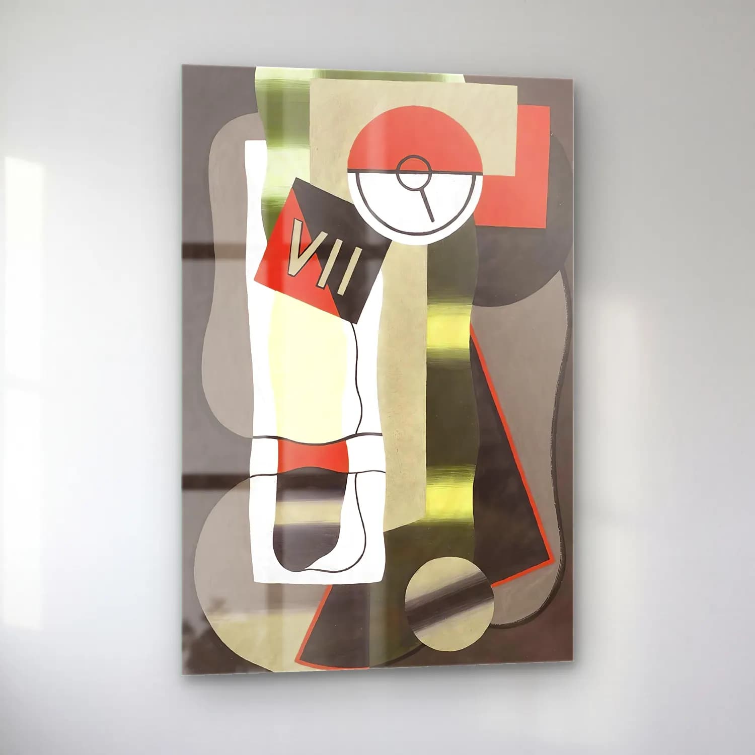 Georges Valmier – Time – Siyah Beyaz Tonlar cam tablo — sol açıdan görünüm
