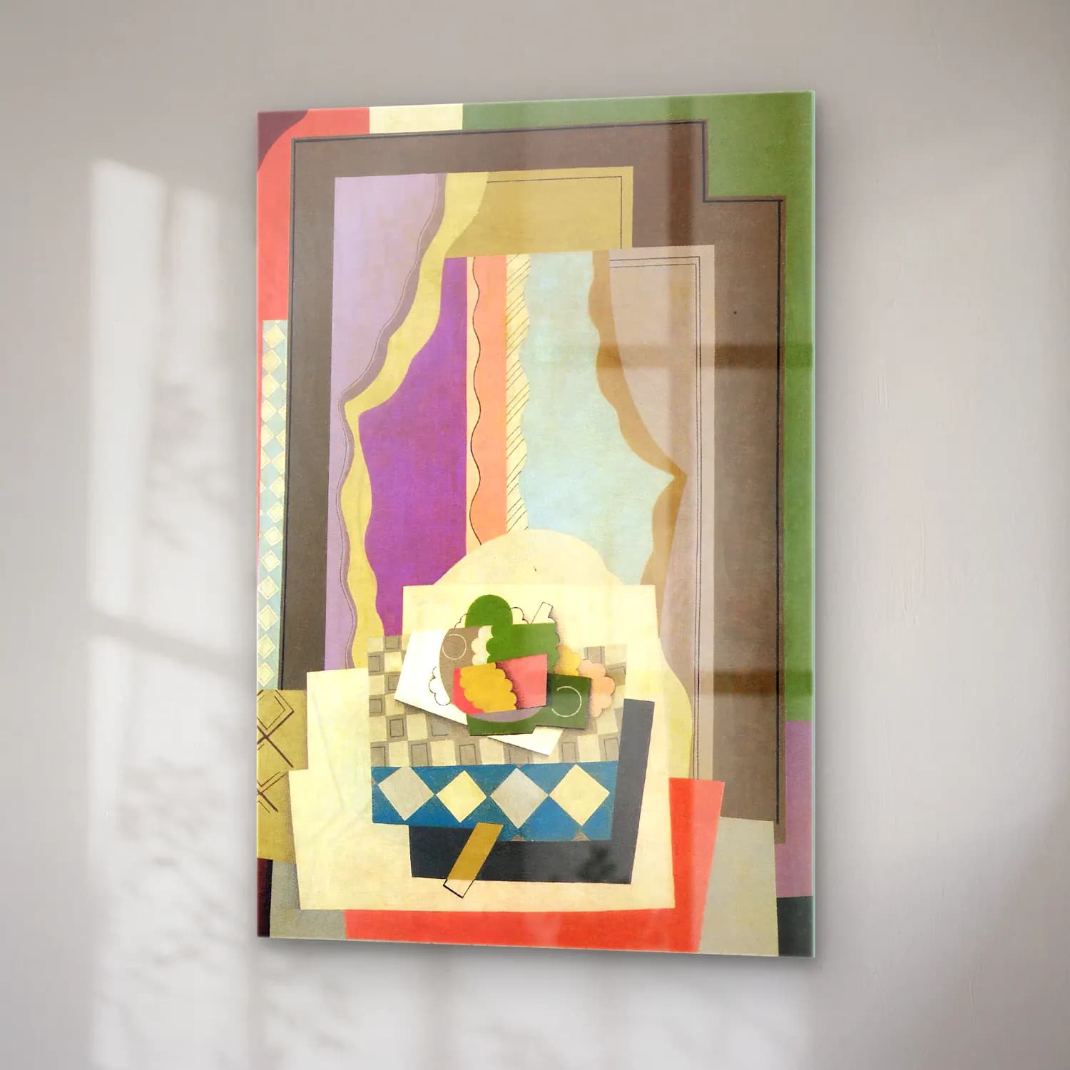 Georges Valmier – still life in front of the window – Bej Tonlar cam tablo — sağ açıdan görünüm