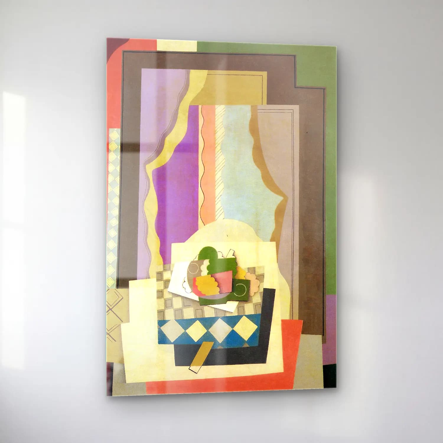 Georges Valmier – still life in front of the window – Bej Tonlar cam tablo — sol açıdan görünüm